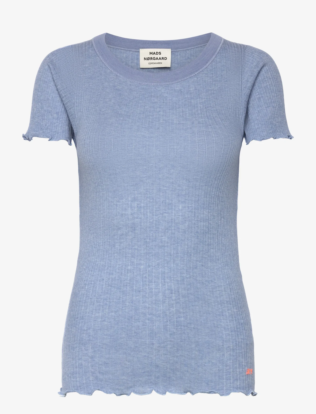 Mads Nørgaard - Pointella Trixy Tee - t-shirts - powder blue melange - 0
