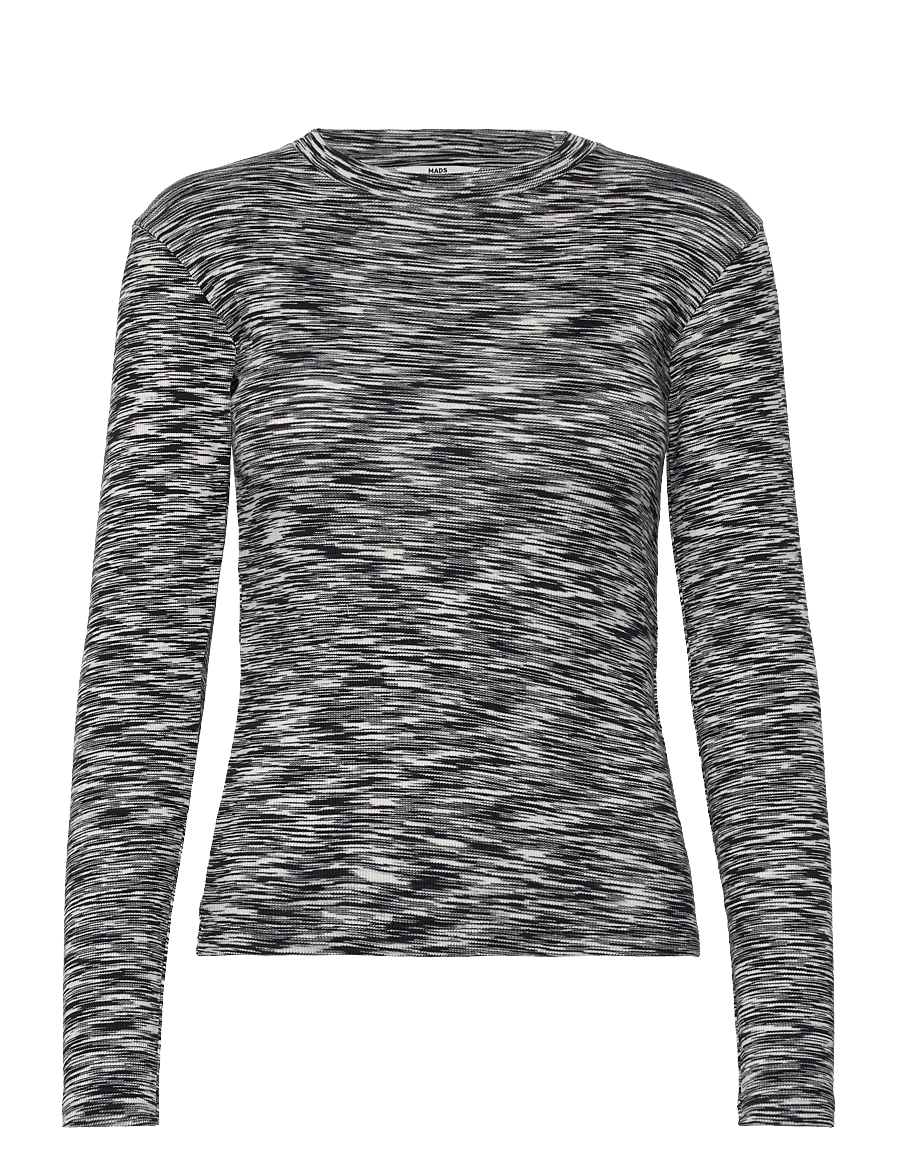 Mads Nørgaard - 2x2 Cotton Space Tuba Tee LS - multi black - 0