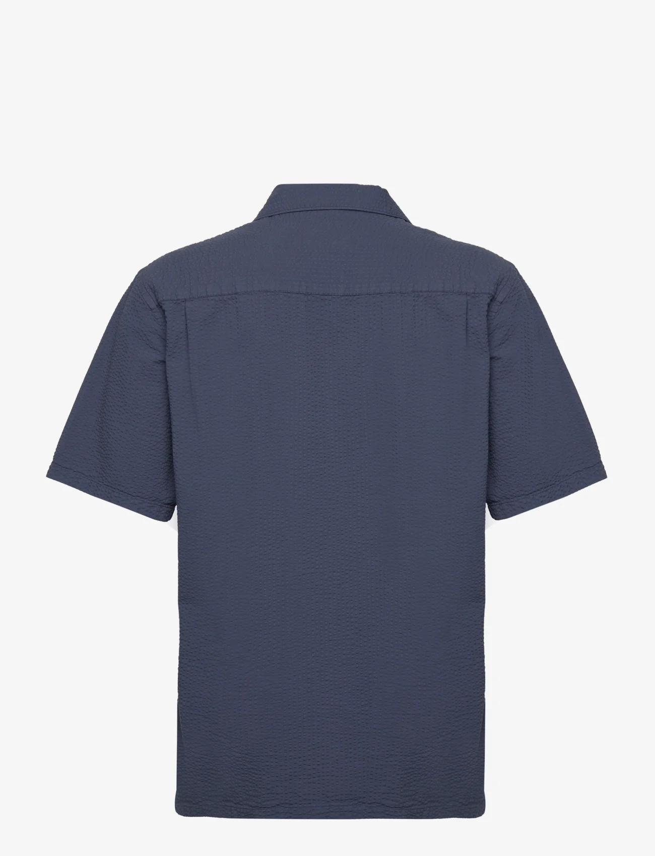 Mads Nørgaard - Seersucker Kenji Shirt SS - nordisk style - sargasso sea - 1