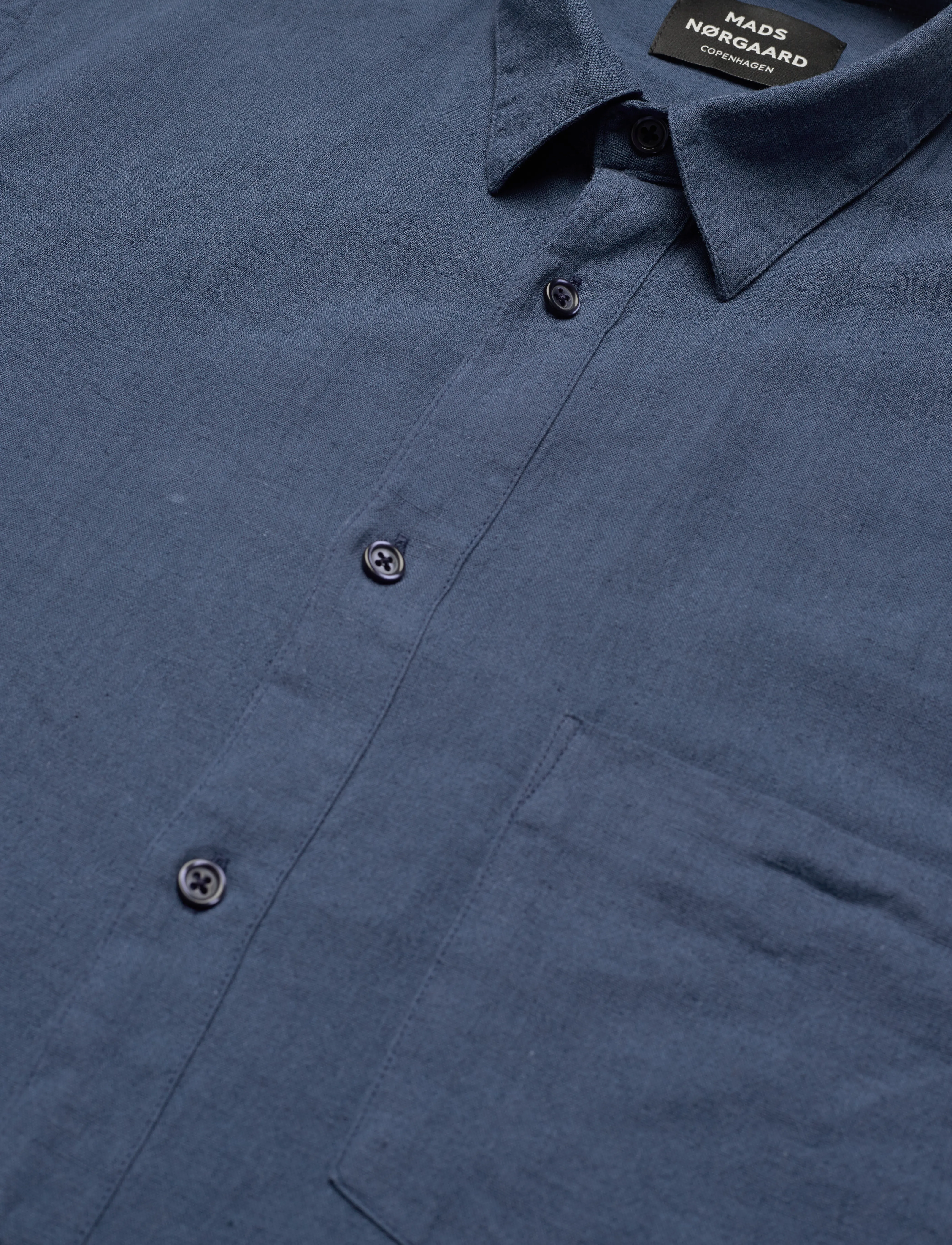 Mads Nørgaard - Cotton Linen Sune Shirt - sargasso sea - 3
