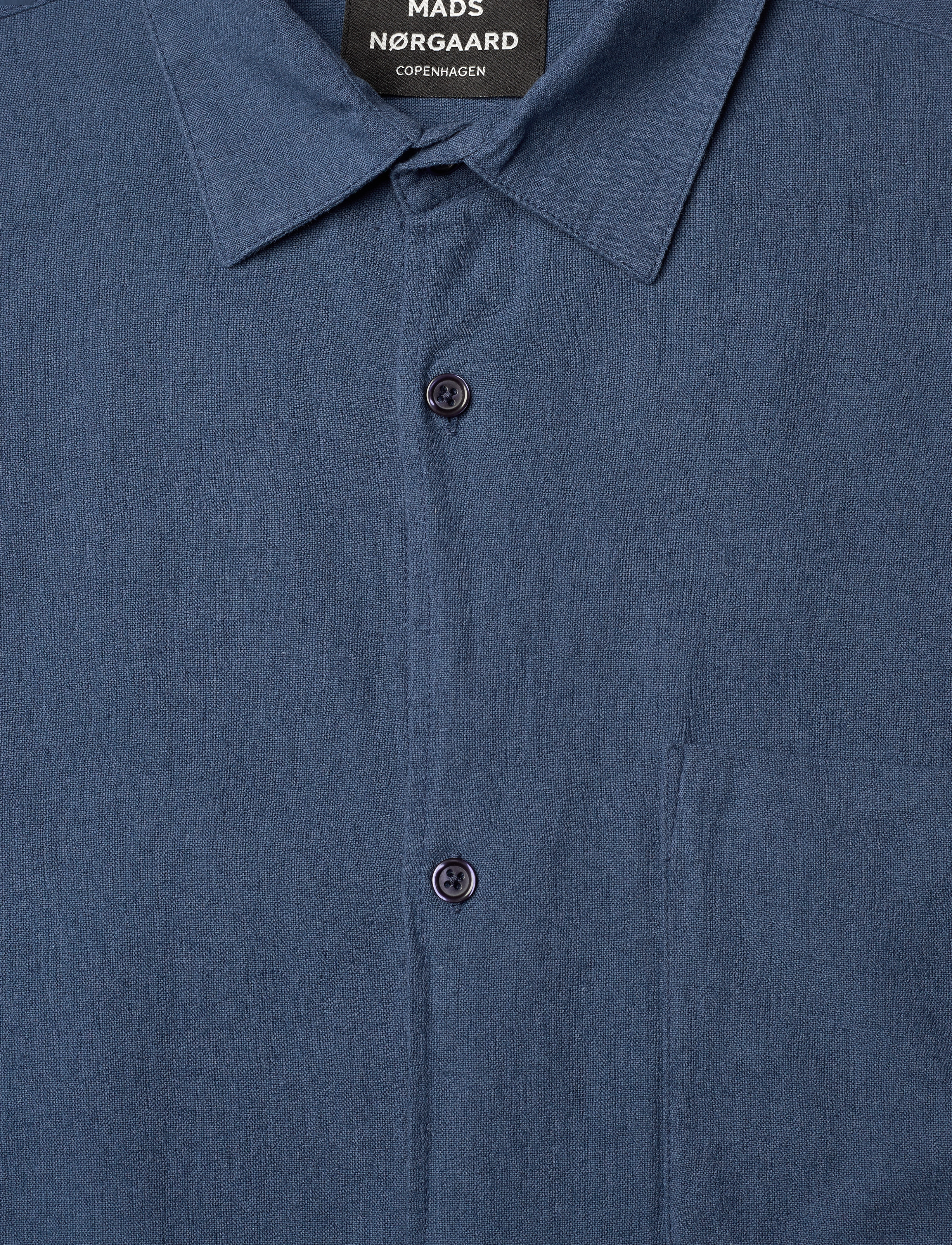 Mads Nørgaard - Cotton Linen Victor Shirt SS - sargasso sea - 2