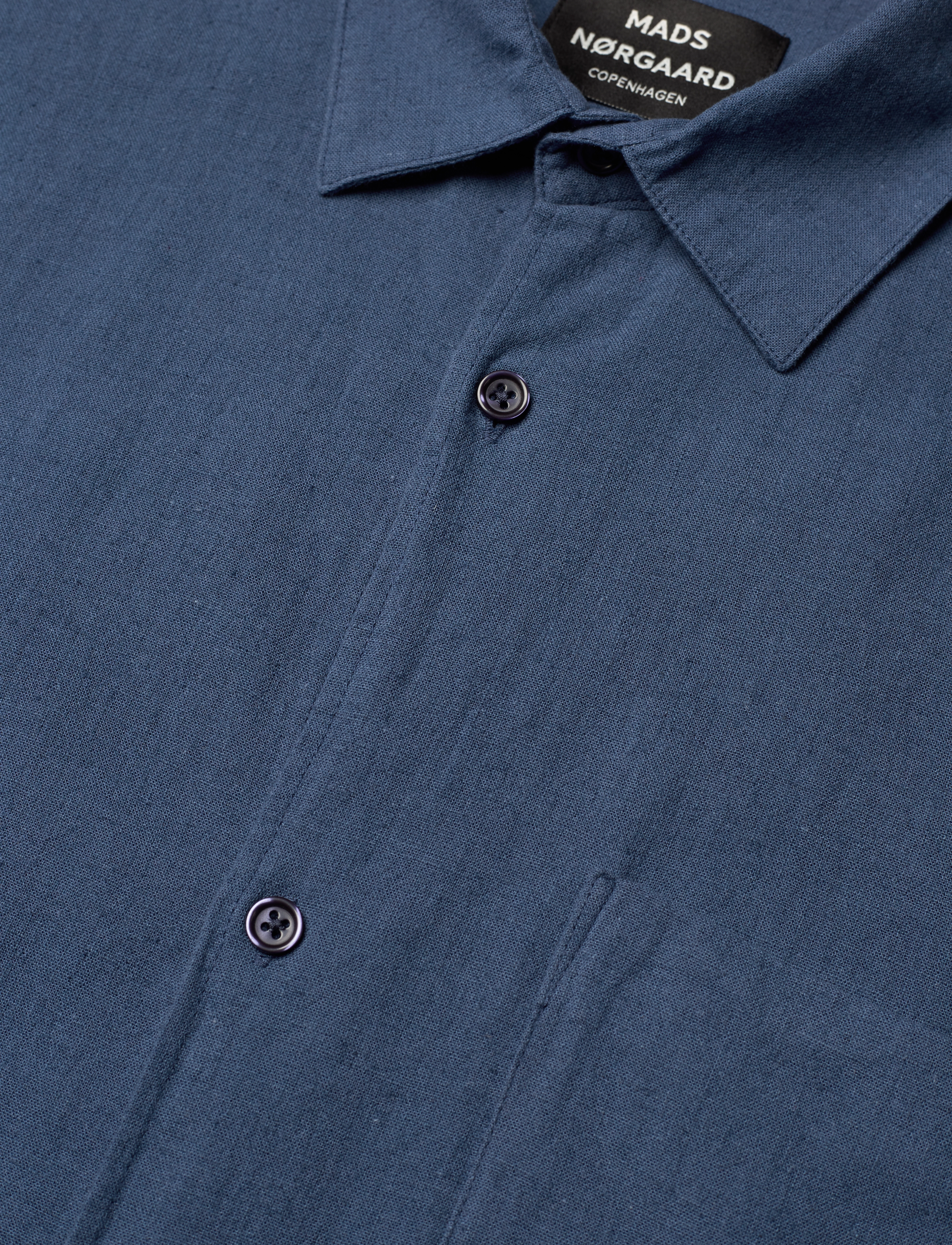 Mads Nørgaard - Cotton Linen Victor Shirt SS - sargasso sea - 3