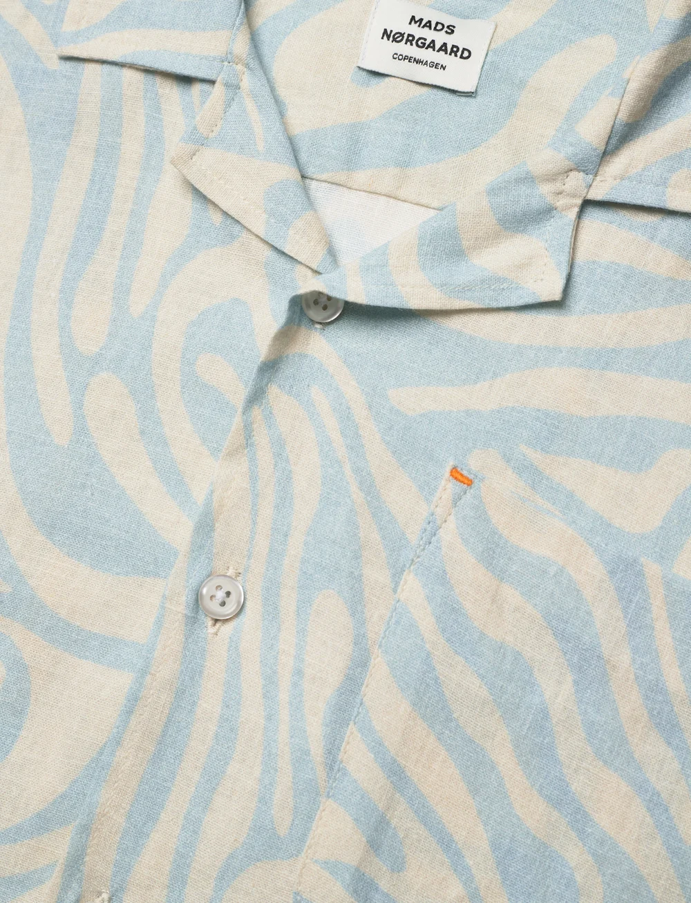 Mads Nørgaard - Armando Kenni AOP Shirt - kurzärmlige hemden - dream blue/birtch aop - 2