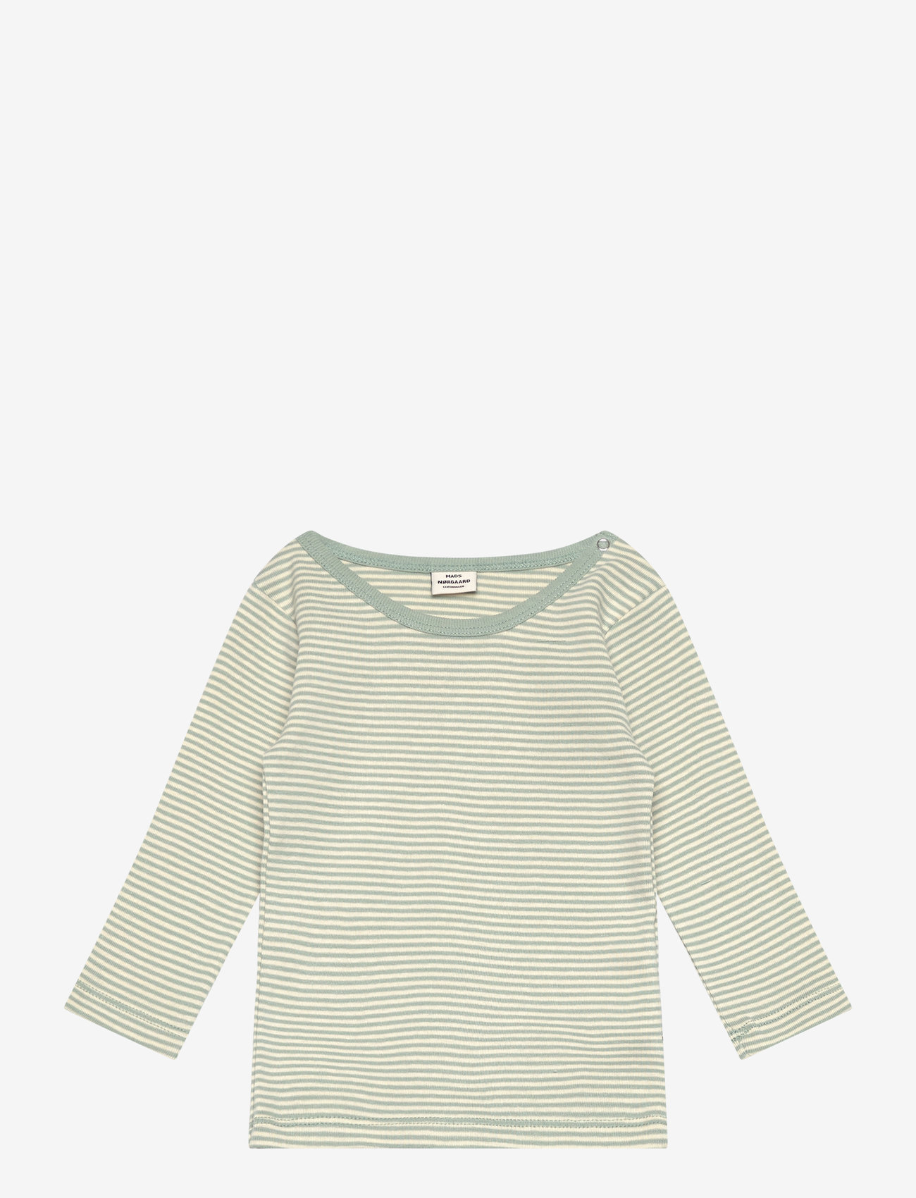 Mads Nørgaard - Soft Mini Striped Tobinino Tee LS - jadeite/seedpearl - 0