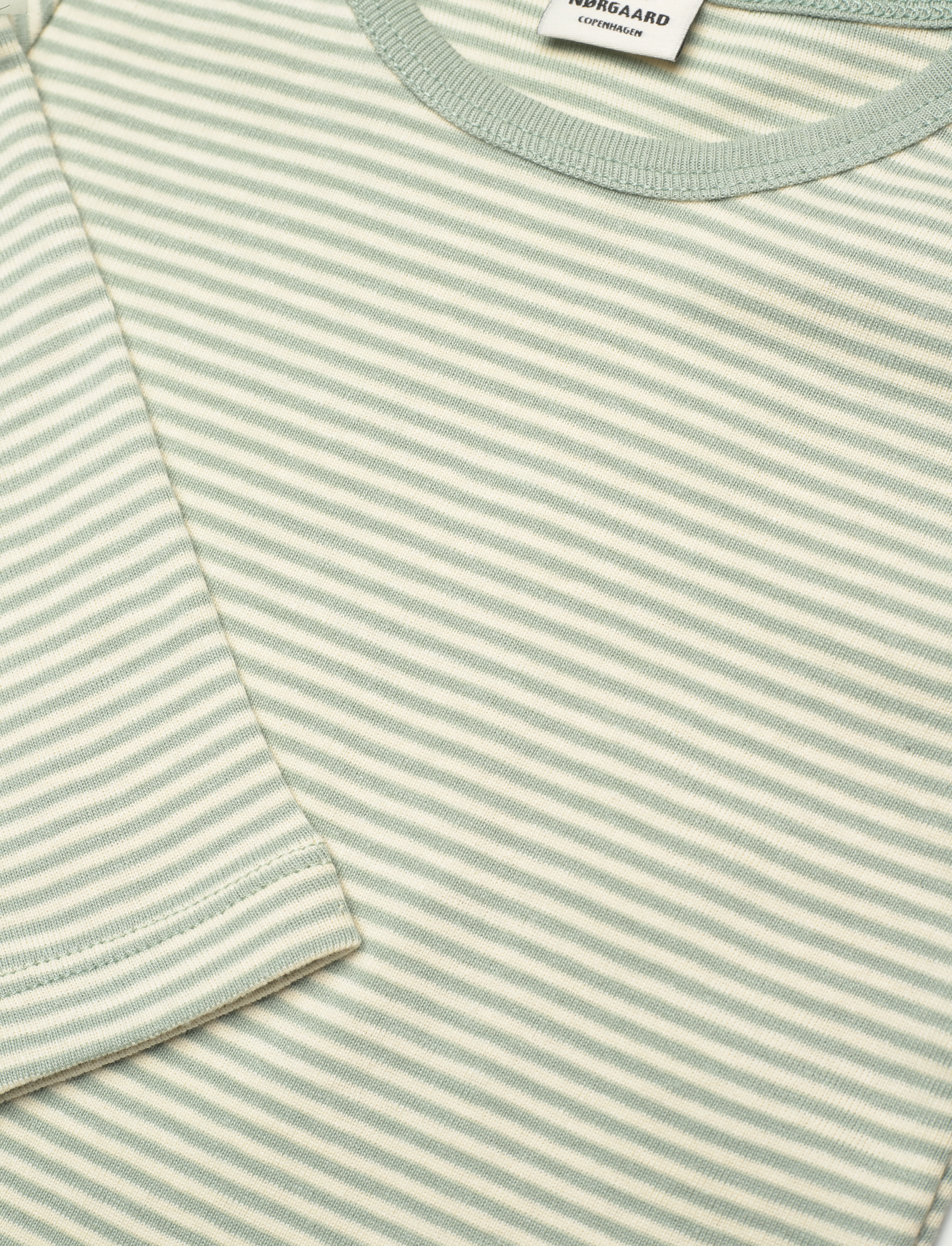 Mads Nørgaard - Soft Mini Striped Tobinino Tee LS - jadeite/seedpearl - 2