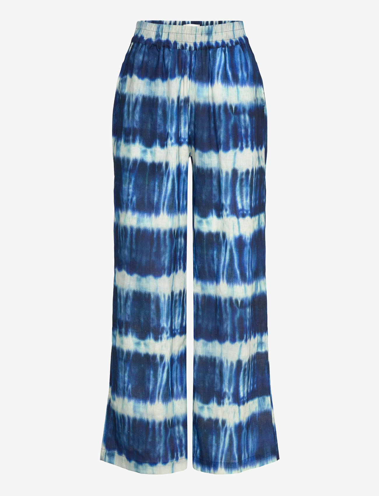 Mads Nørgaard - Colin Sonie Pants AOP - linased püksid - tie dye stripe aop merthyl blu - 0