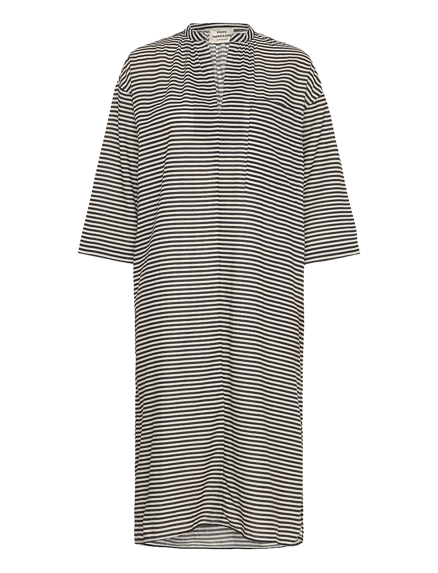 Mads Nørgaard - Colin Mana Dress AOP - midiklänningar - stripe aop/black - 0