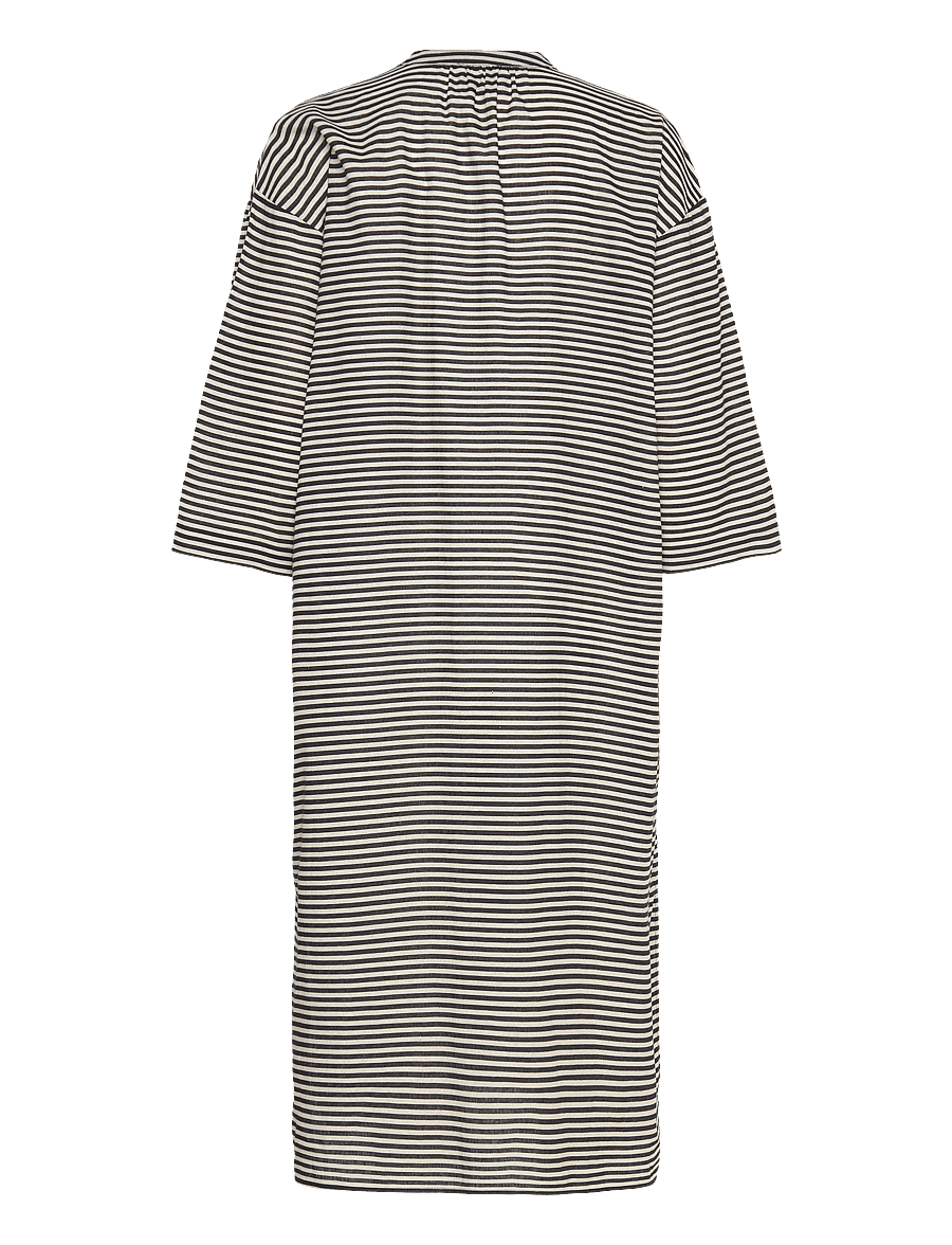 Mads Nørgaard - Colin Mana Dress AOP - midiklänningar - stripe aop/black - 1