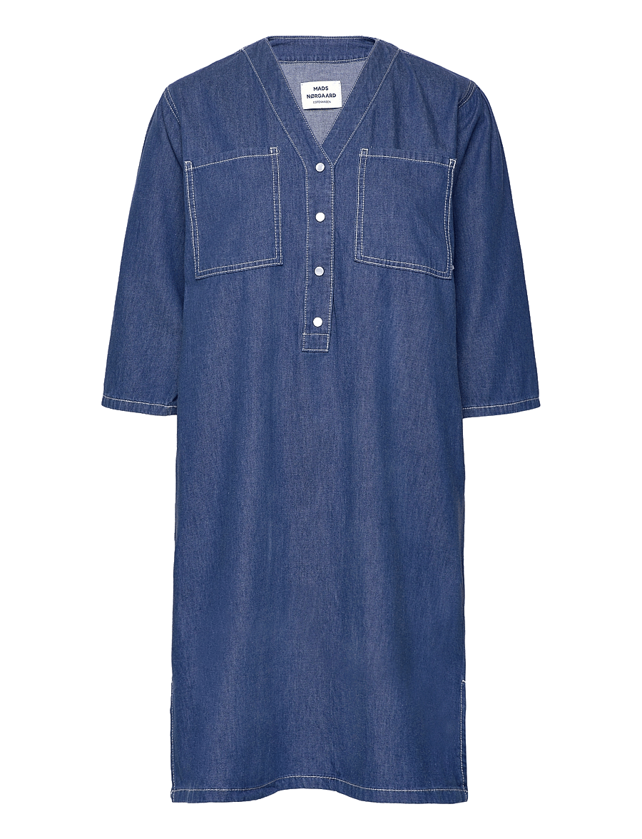 Mads Nørgaard - Air Denim Losa Dress - mid blue denim - 0