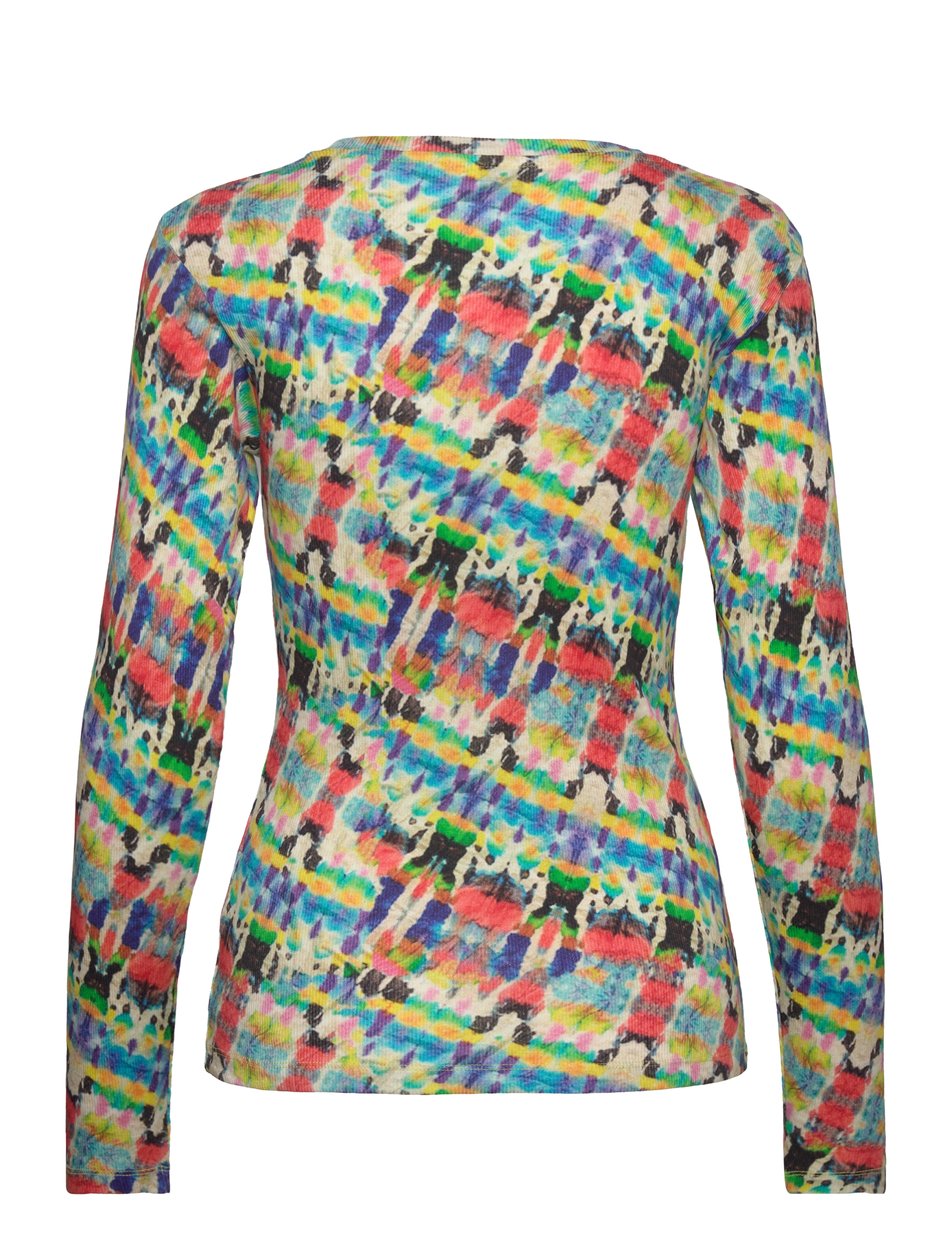 Mads Nørgaard - 2x2 Cotton AOP Tuba Tee LS - blur fleur aop/lemon zest - 1