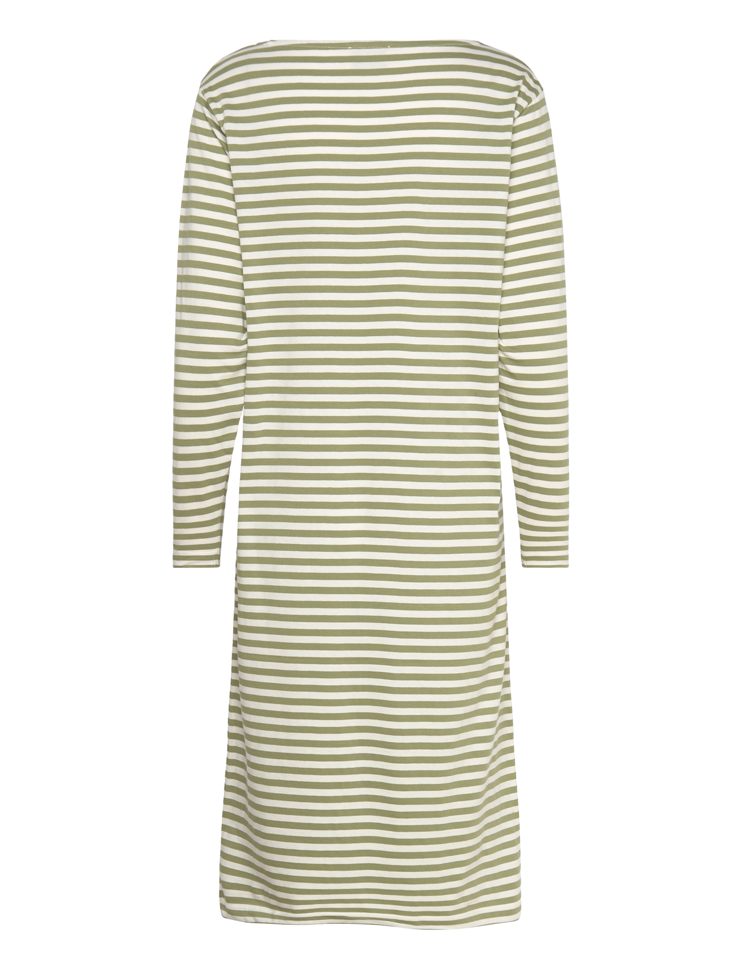 Mads Nørgaard - Soft Single Stripe Sille Dress - t-shirtkjoler - mosstone/snow white - 1