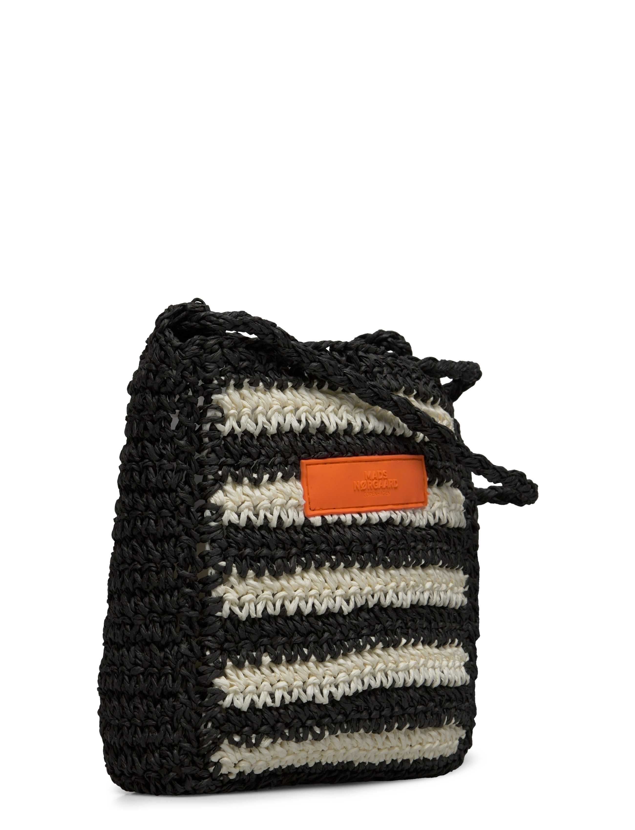 Mads Nørgaard - Paper Straw Milan Bag - black/white - 2
