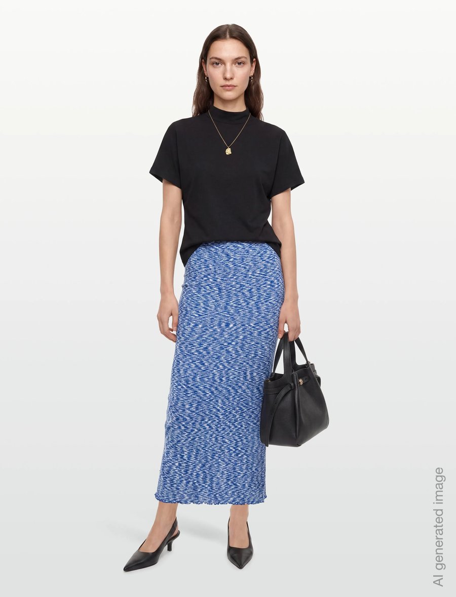 Mads Nørgaard - 2x2 Cotton Space Maxine Skirt - kootud seelikud - multi blue - 0