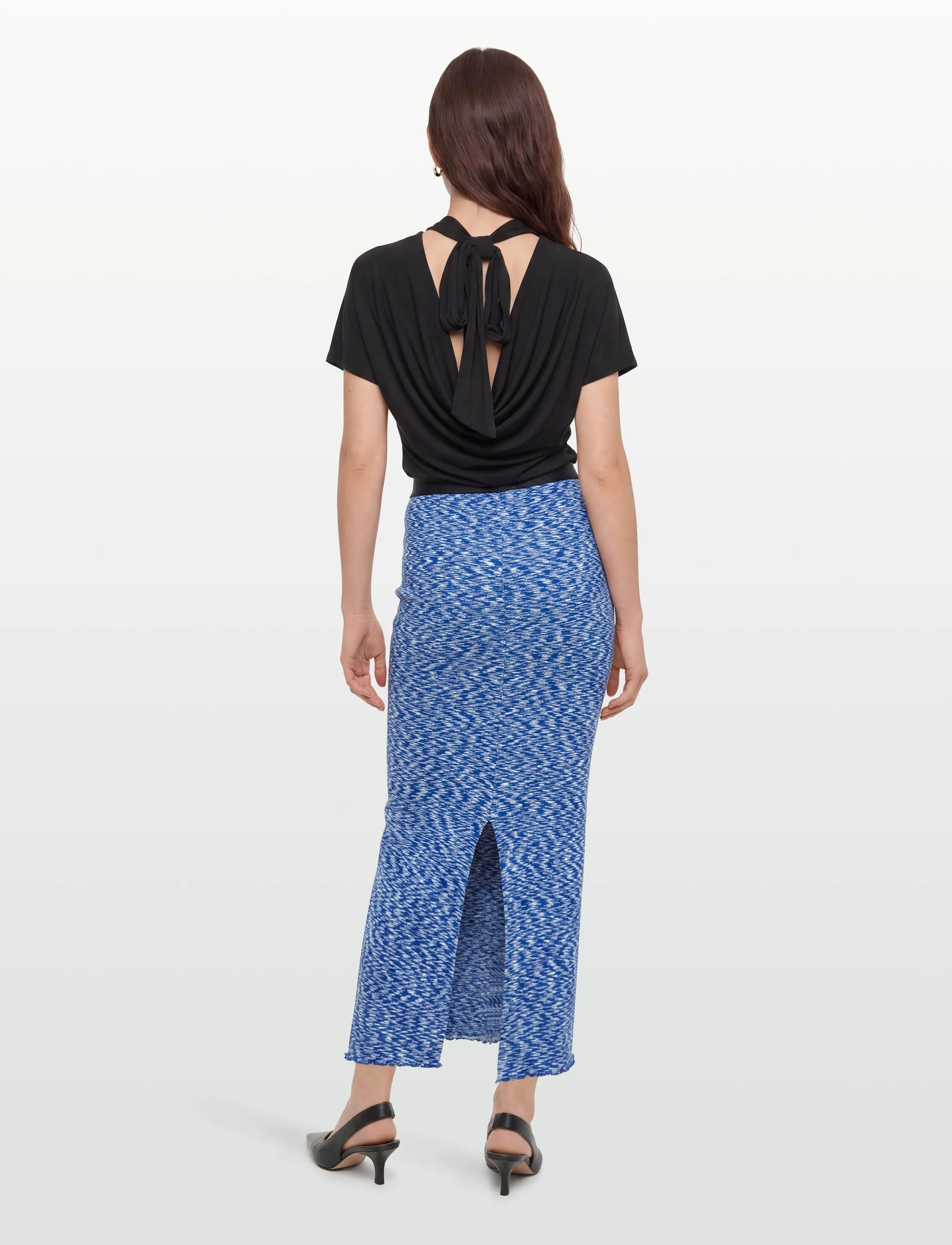 Mads Nørgaard - 2x2 Cotton Space Maxine Skirt - knitted skirts - multi blue - 4
