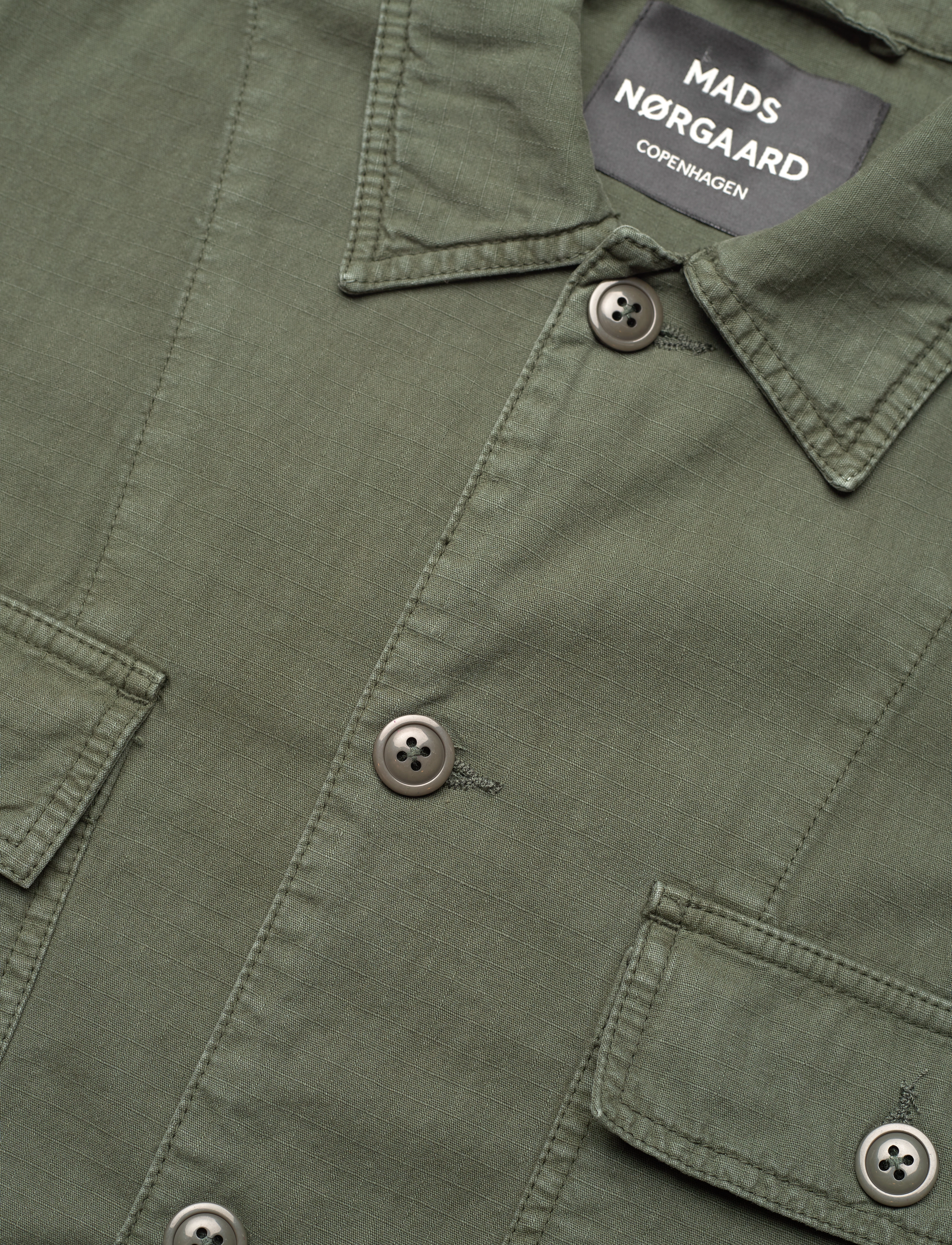Mads Nørgaard - Cotton Ripstop Cargo Jacket - olive night - 2