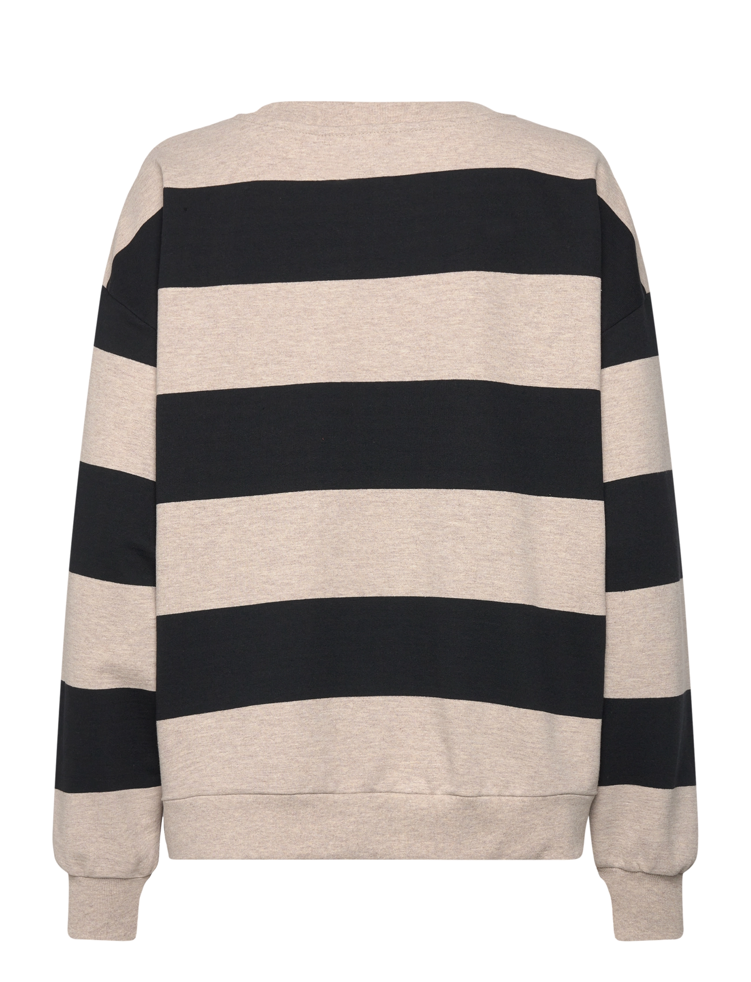 Mads Nørgaard - Airy Sweat Stripe Denver Sweatshirt - oatmeal melange/black - 1