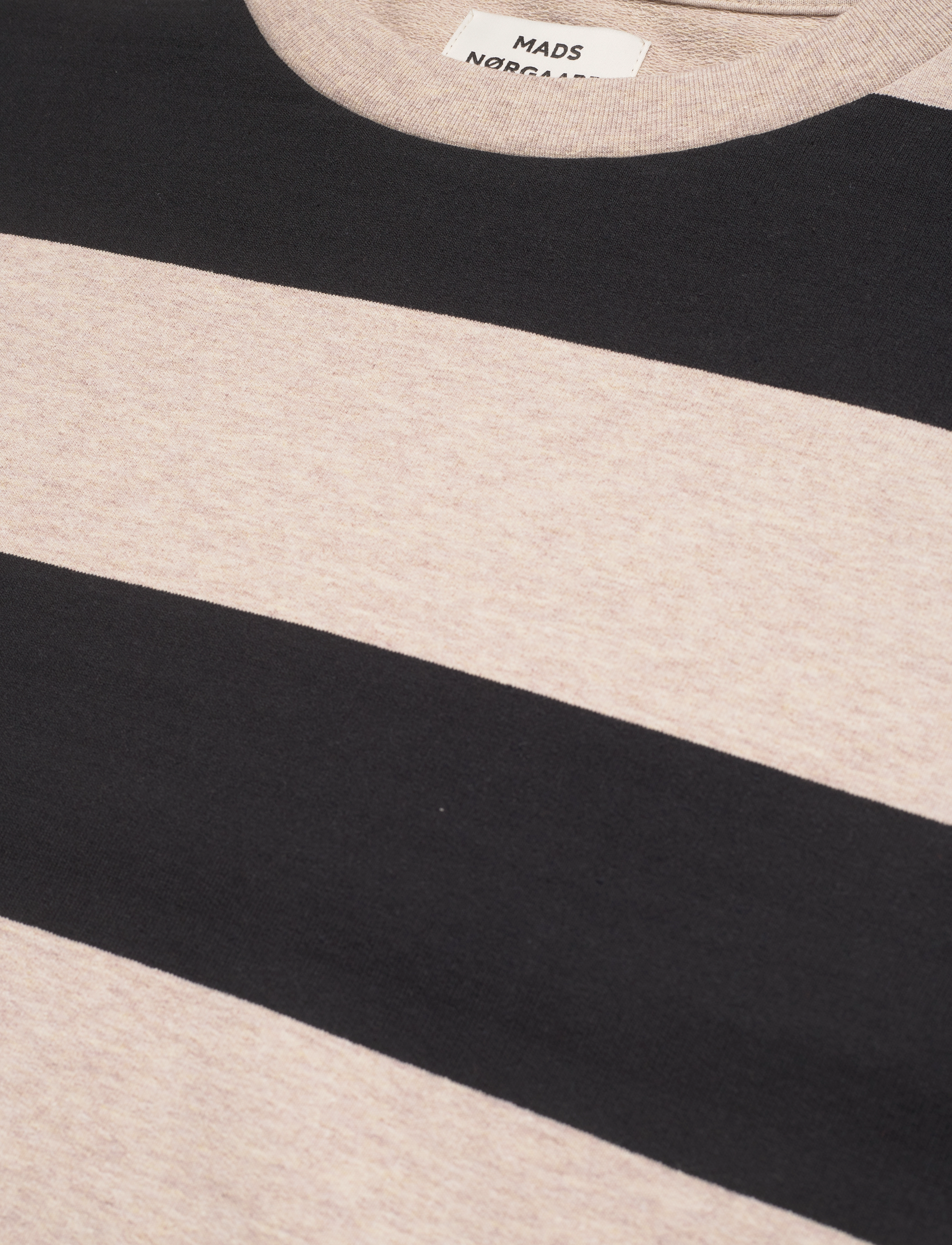 Mads Nørgaard - Airy Sweat Stripe Denver Sweatshirt - oatmeal melange/black - 2