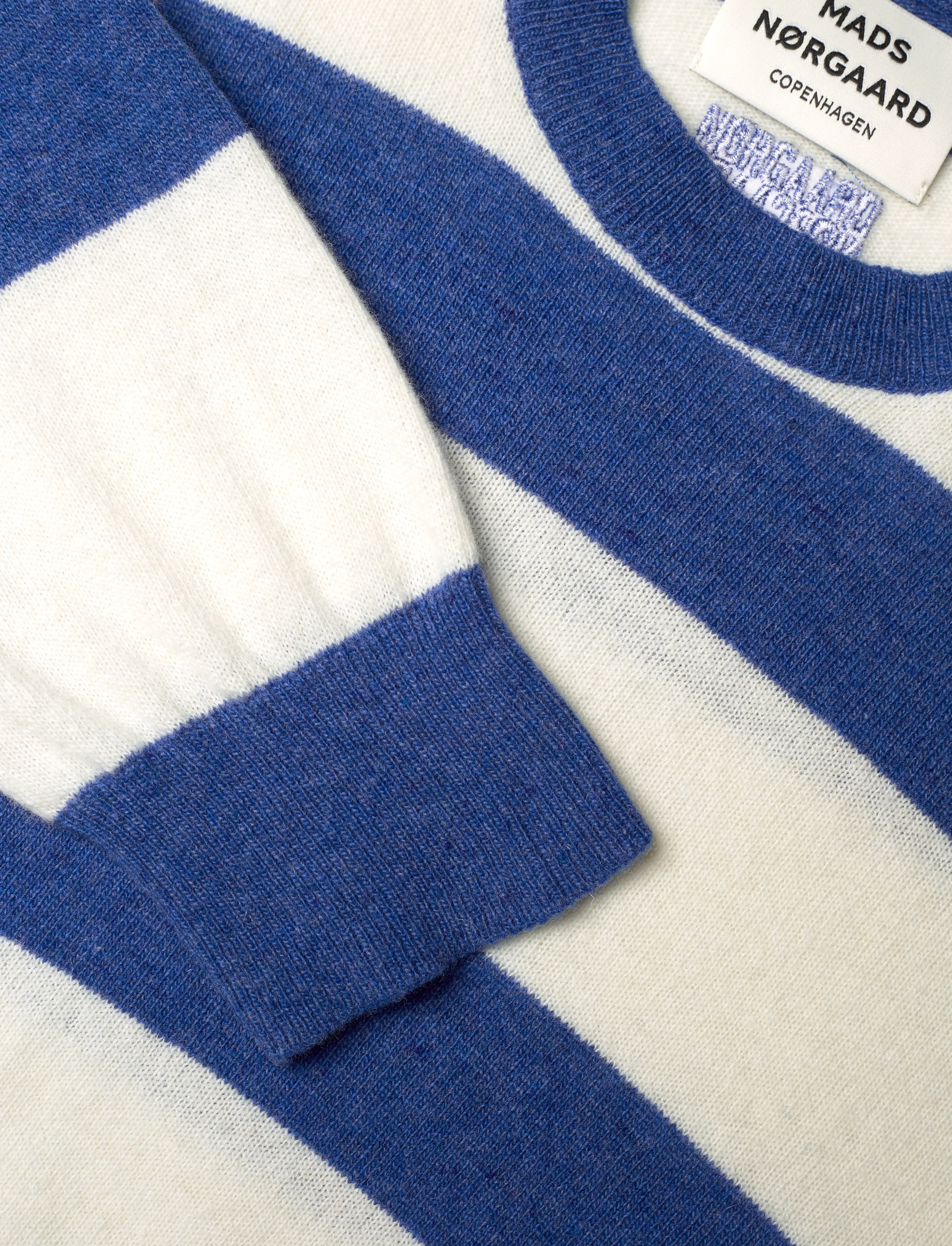 Mads Nørgaard - Eco Wool Stripe Kasey Sweater - amparo blue/winter white - 2