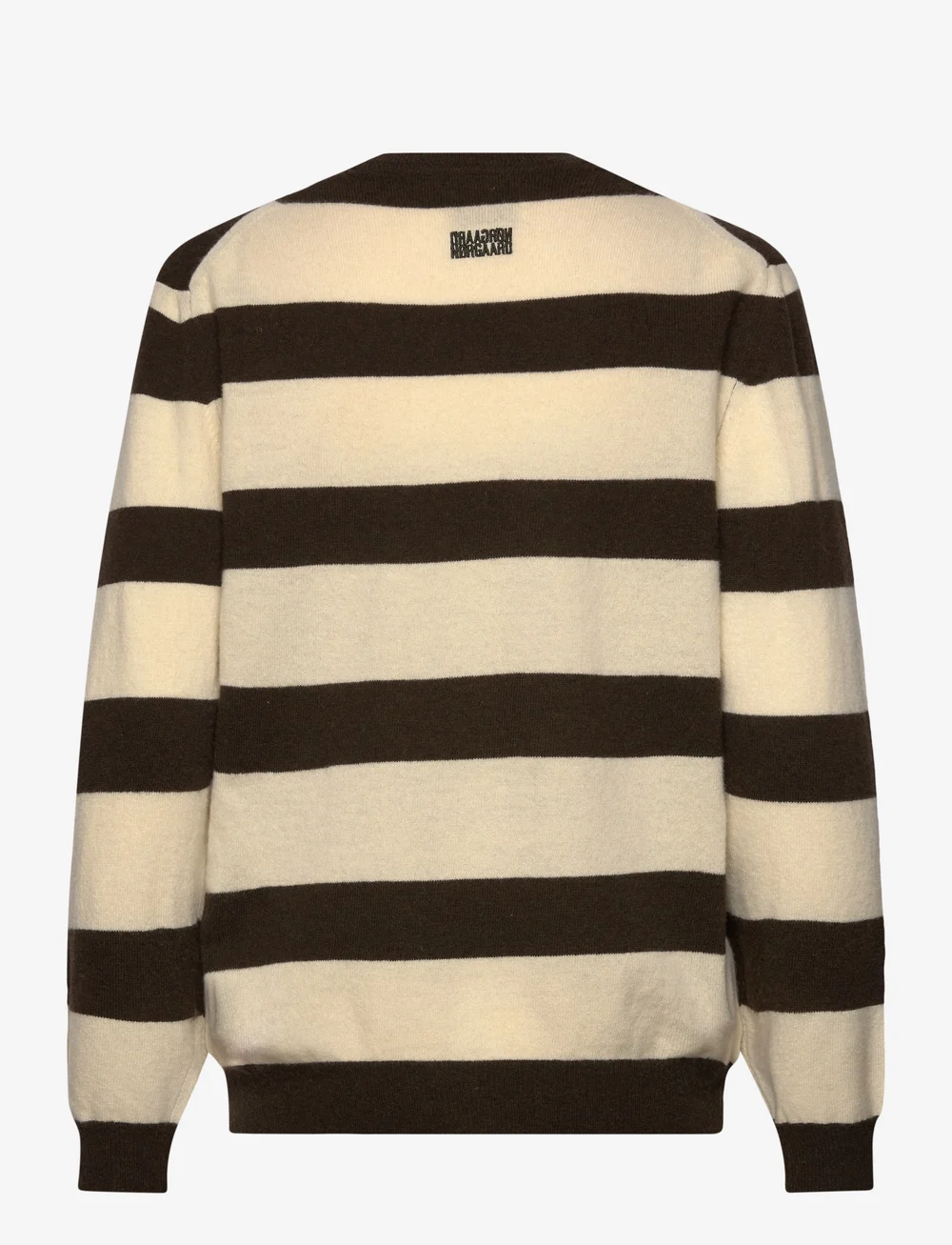 Mads Nørgaard - Eco Wool Stripe Kasey Sweater - jumpers - turkish coffee/winter white - 1