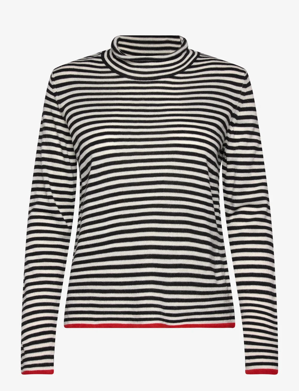 Mads Nørgaard - One Stripe Elsa Knit - langærmede toppe - black/ecru - 0
