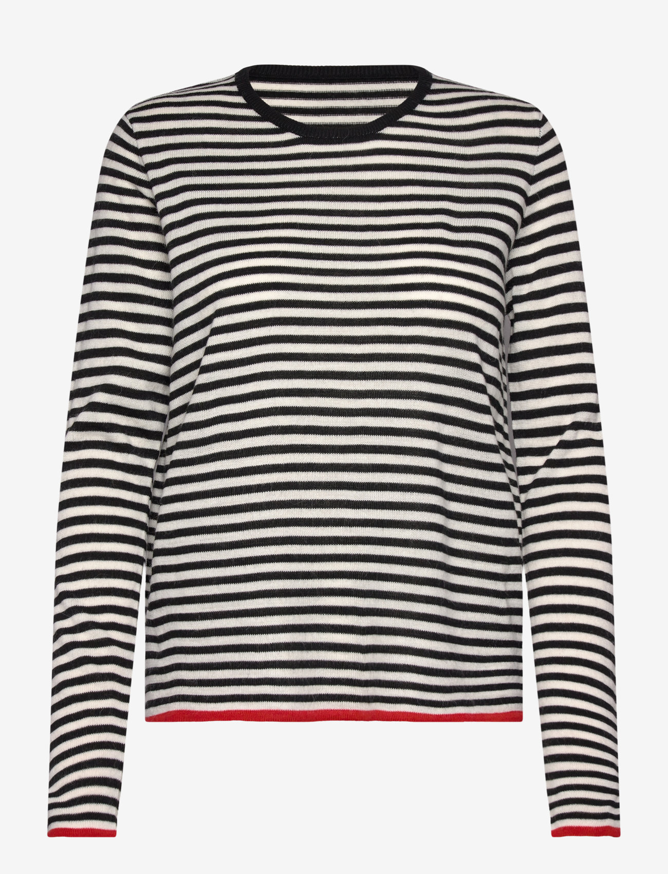 Mads Nørgaard - One Stripe Ellis Knit - herbstliche kleidung - black/ecru - 0
