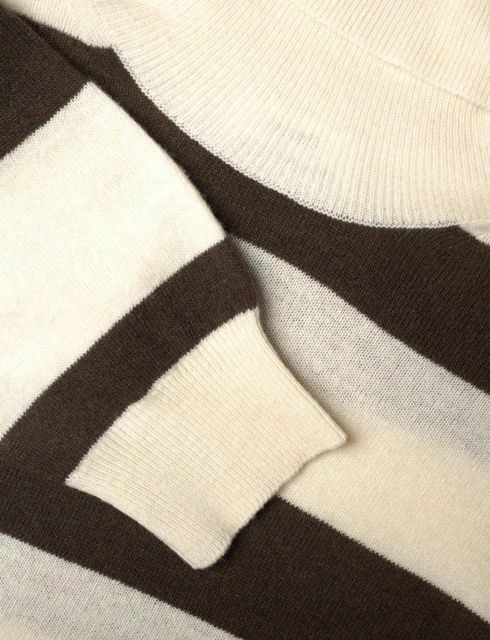 Mads Nørgaard - Eco Wool Stripe Kally Sweater - rollkragenpullover - turkish coffee/winter white - 2