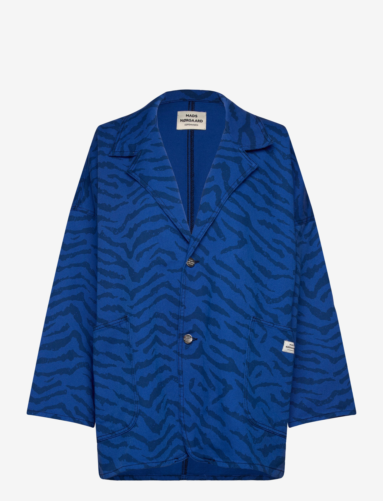 Mads Nørgaard - Sketch Denim Denya Jacket - denim zebra aop/olympian blue - 0