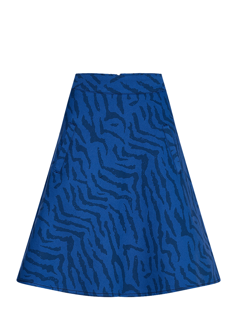 Mads Nørgaard - Sketch Denim Stelly Skirt - denim zebra aop/olympian blue - 0