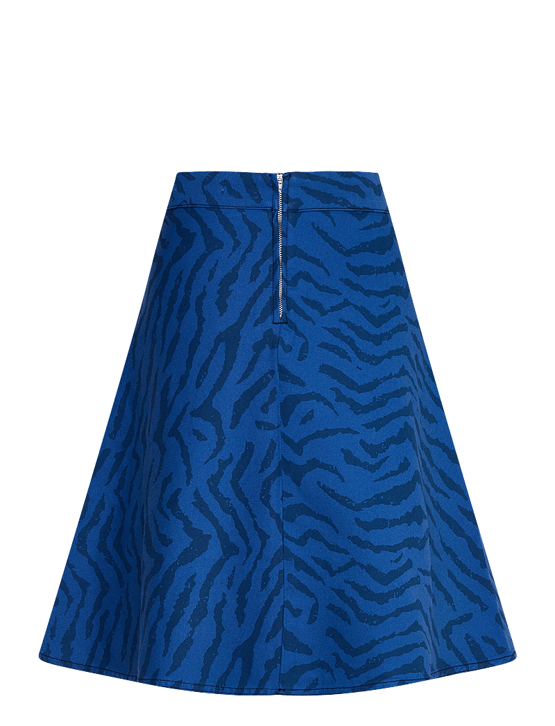 Mads Nørgaard - Sketch Denim Stelly Skirt - jeansröcke - denim zebra aop/olympian blue - 1