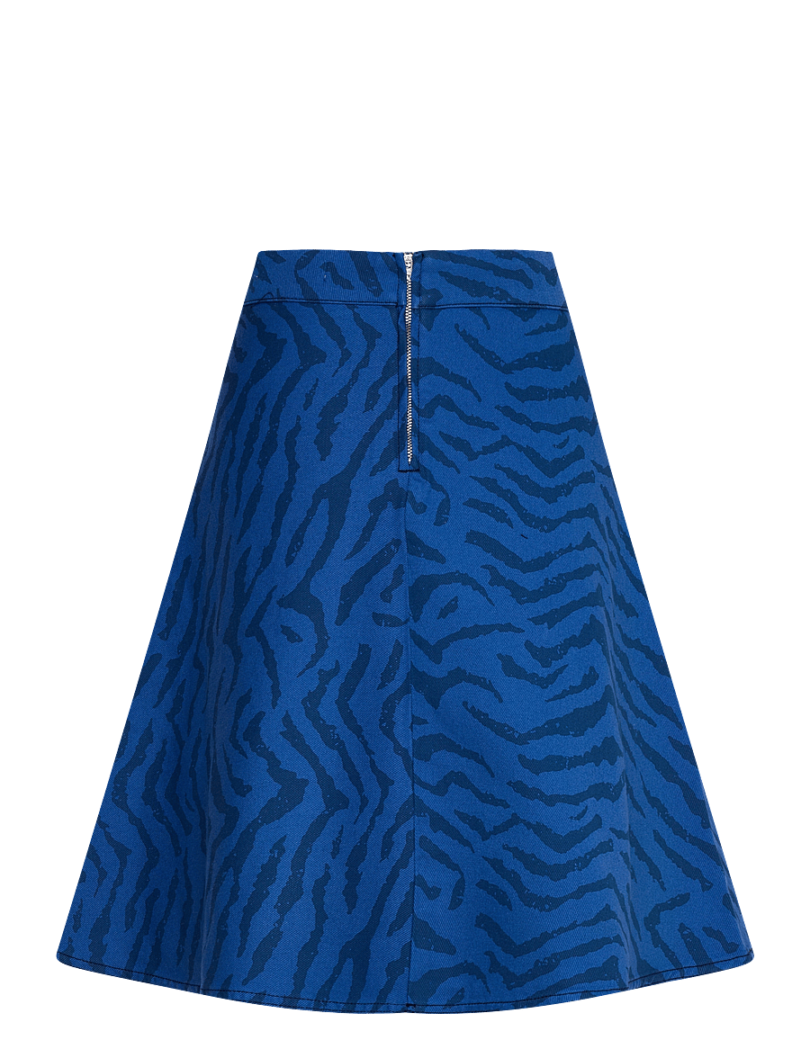 Mads Nørgaard - Sketch Denim Stelly Skirt - denim zebra aop/olympian blue - 1