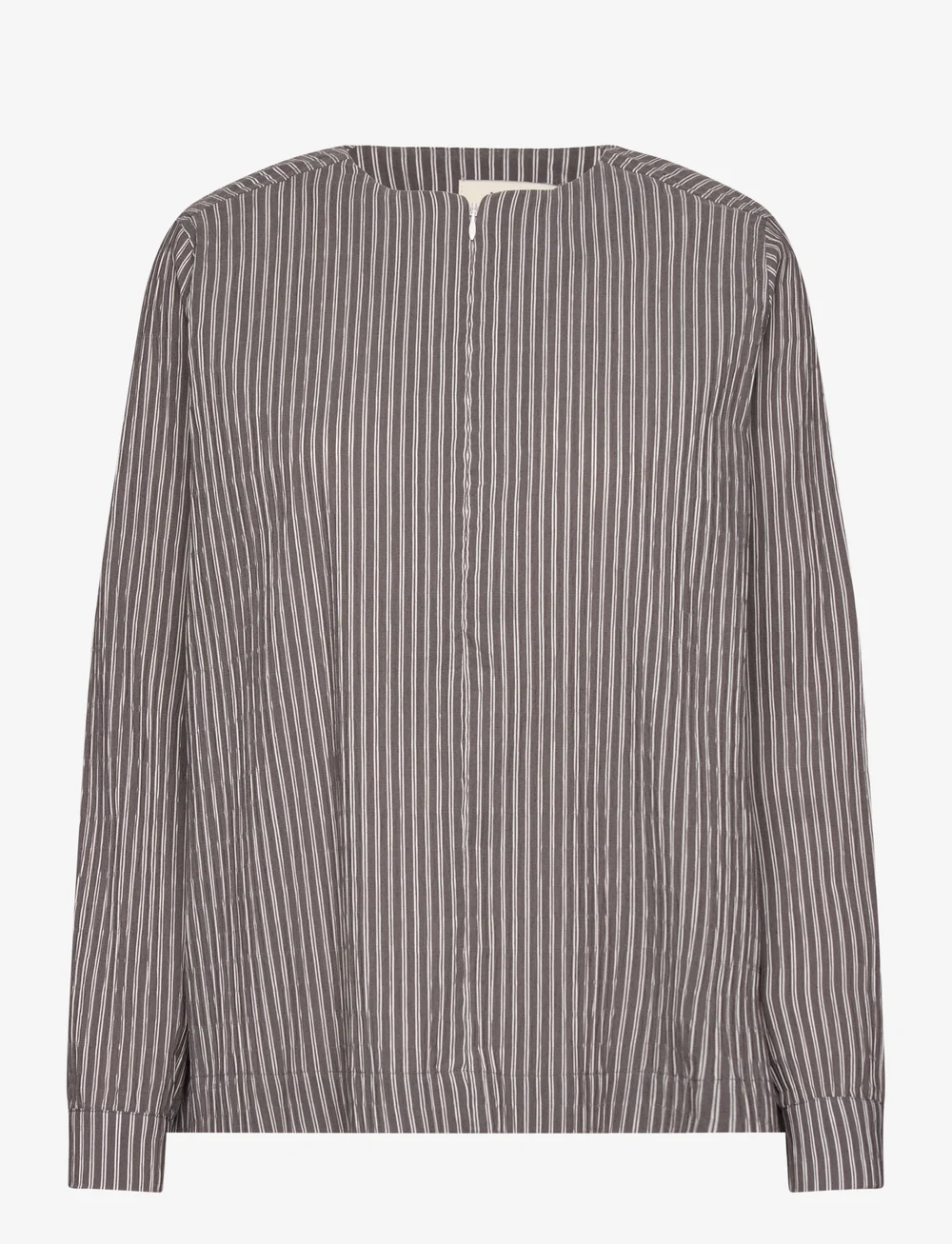 Mads Nørgaard - Crinckle Pop Dana Shirt - långärmade skjortor - black coffee/cloud dancer - 0