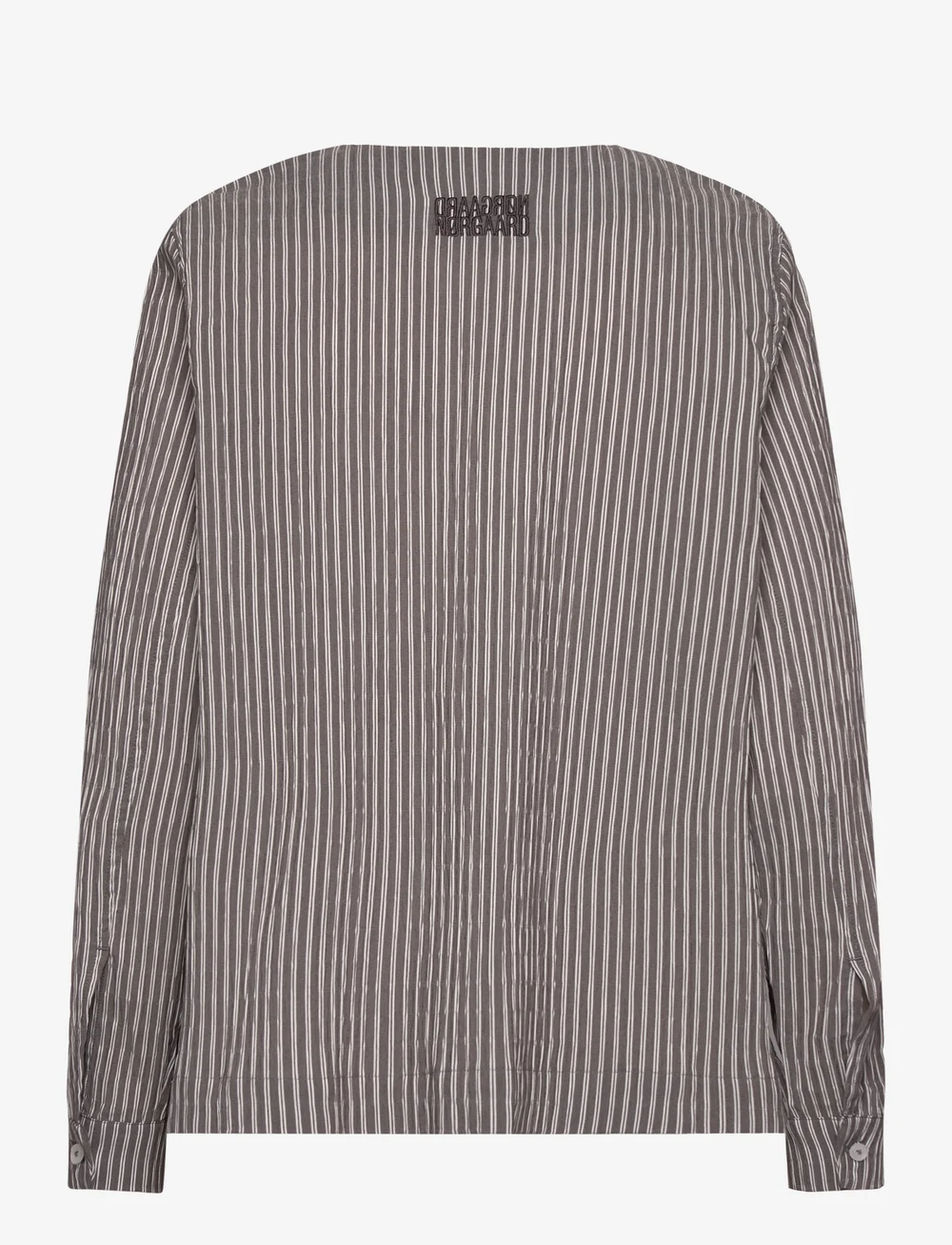 Mads Nørgaard - Crinckle Pop Dana Shirt - långärmade skjortor - black coffee/cloud dancer - 1