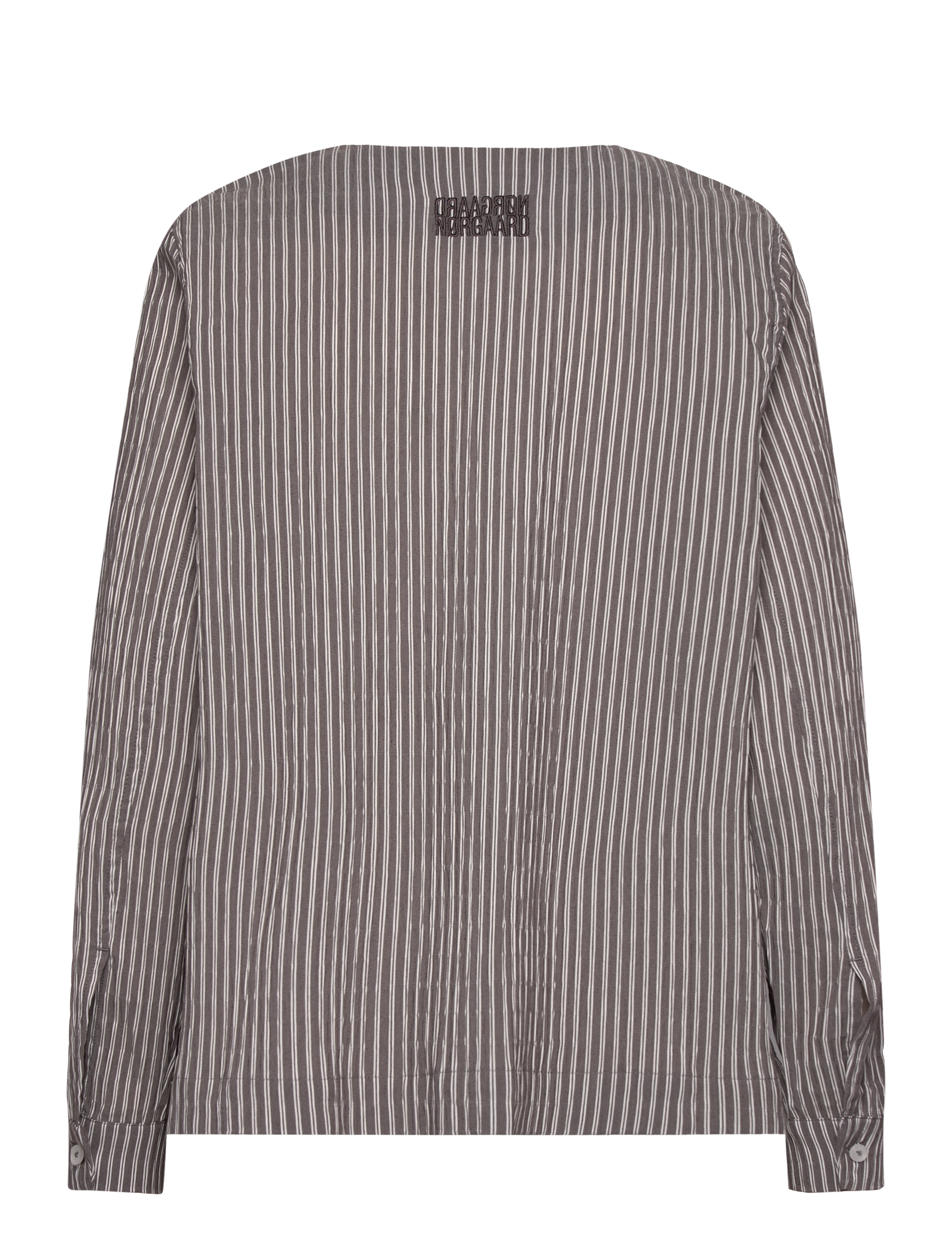 Mads Nørgaard - Crinckle Pop Dana Shirt - langærmede skjorter - black coffee/cloud dancer - 1