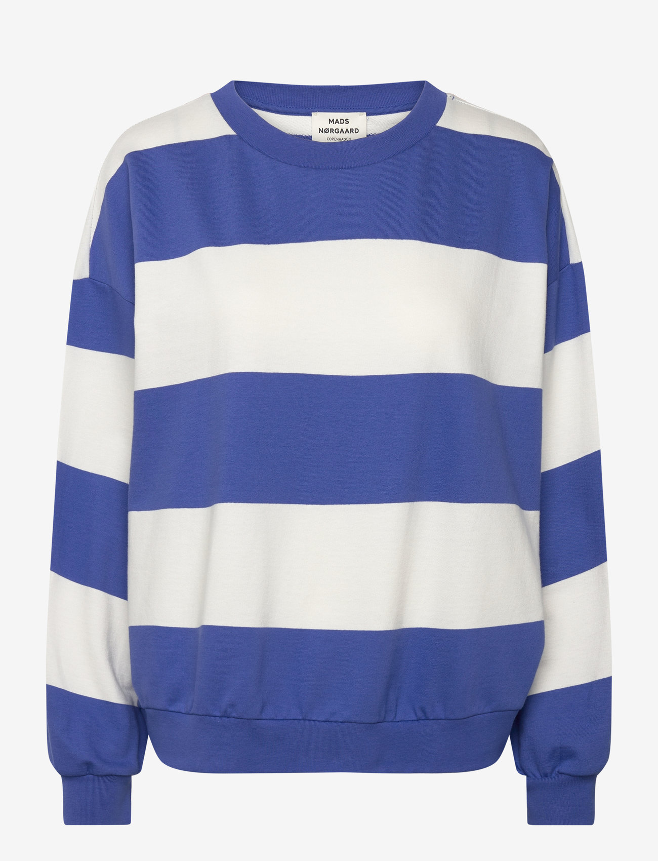 Mads Nørgaard - Airy Sweat Stripe Denver Sweatshirt - amparo blue/cloud dancer - 0