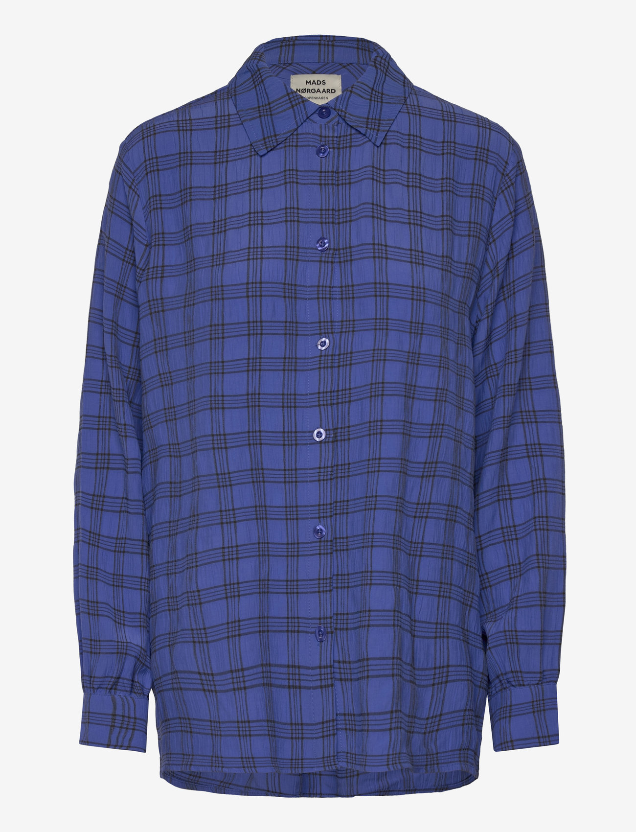 Mads Nørgaard - Check Pop Vina Shirt - pikkade varrukatega särgid - amparo blue check - 0
