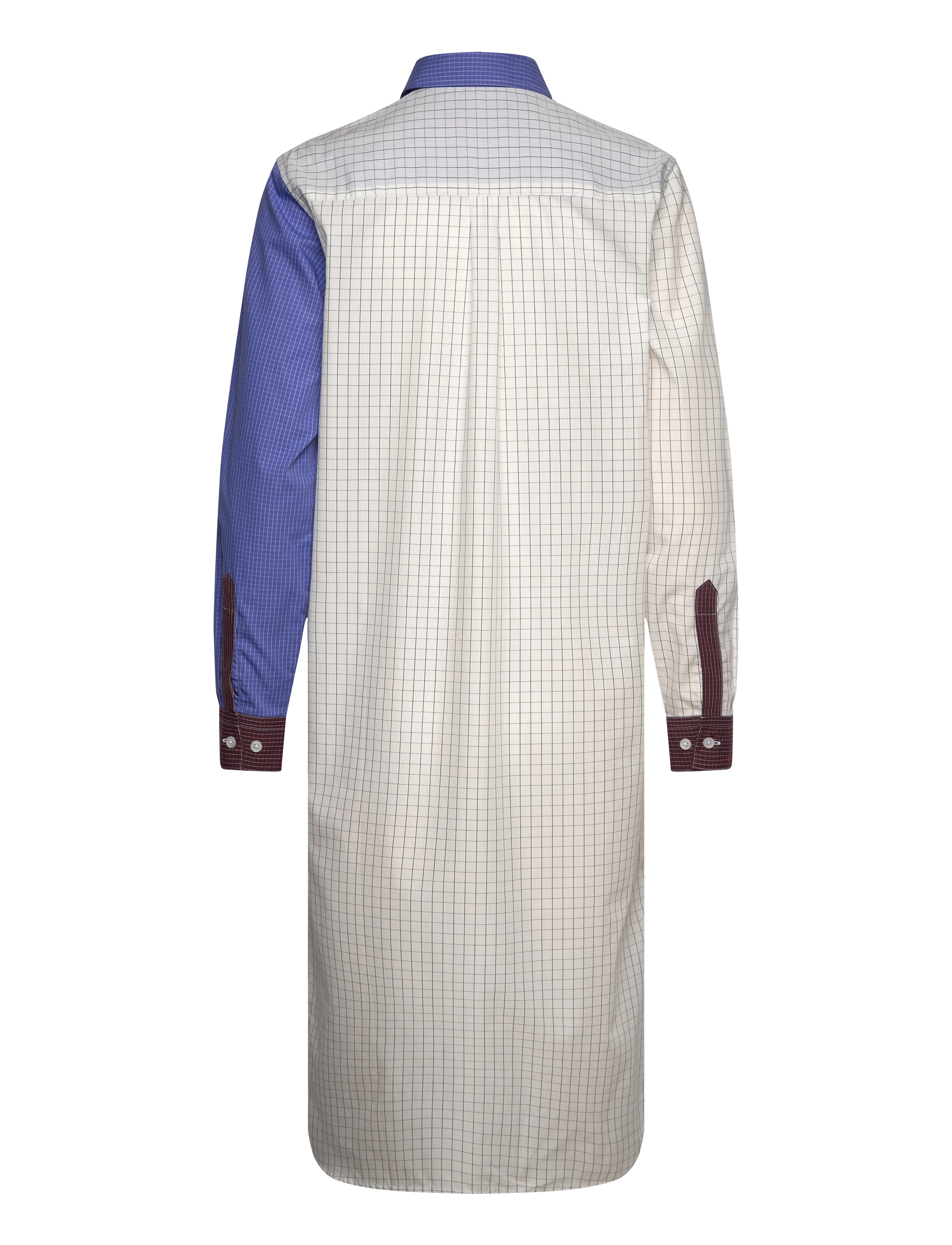 Mads Nørgaard - Grid Crissy Dress - skjortekjoler - yd grid/amparo blue - 1