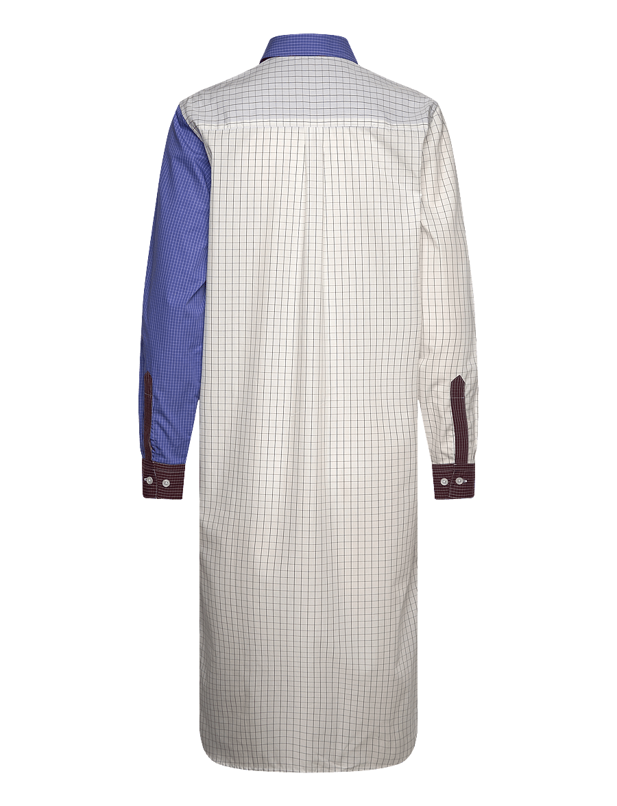 Mads Nørgaard - Grid Crissy Dress - yd grid/amparo blue - 1