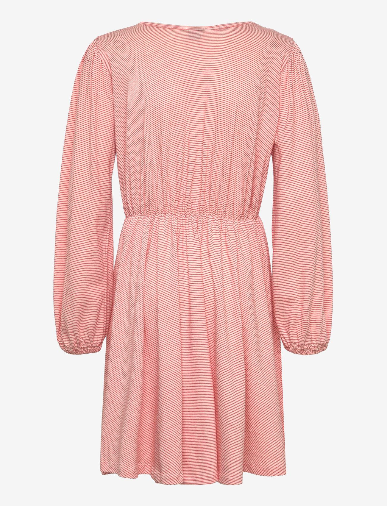 Mads Nørgaard - Crisp Jersey Dalila Dress - långärmade vardagsklänningar - cherry tomato/vanilla ice - 1