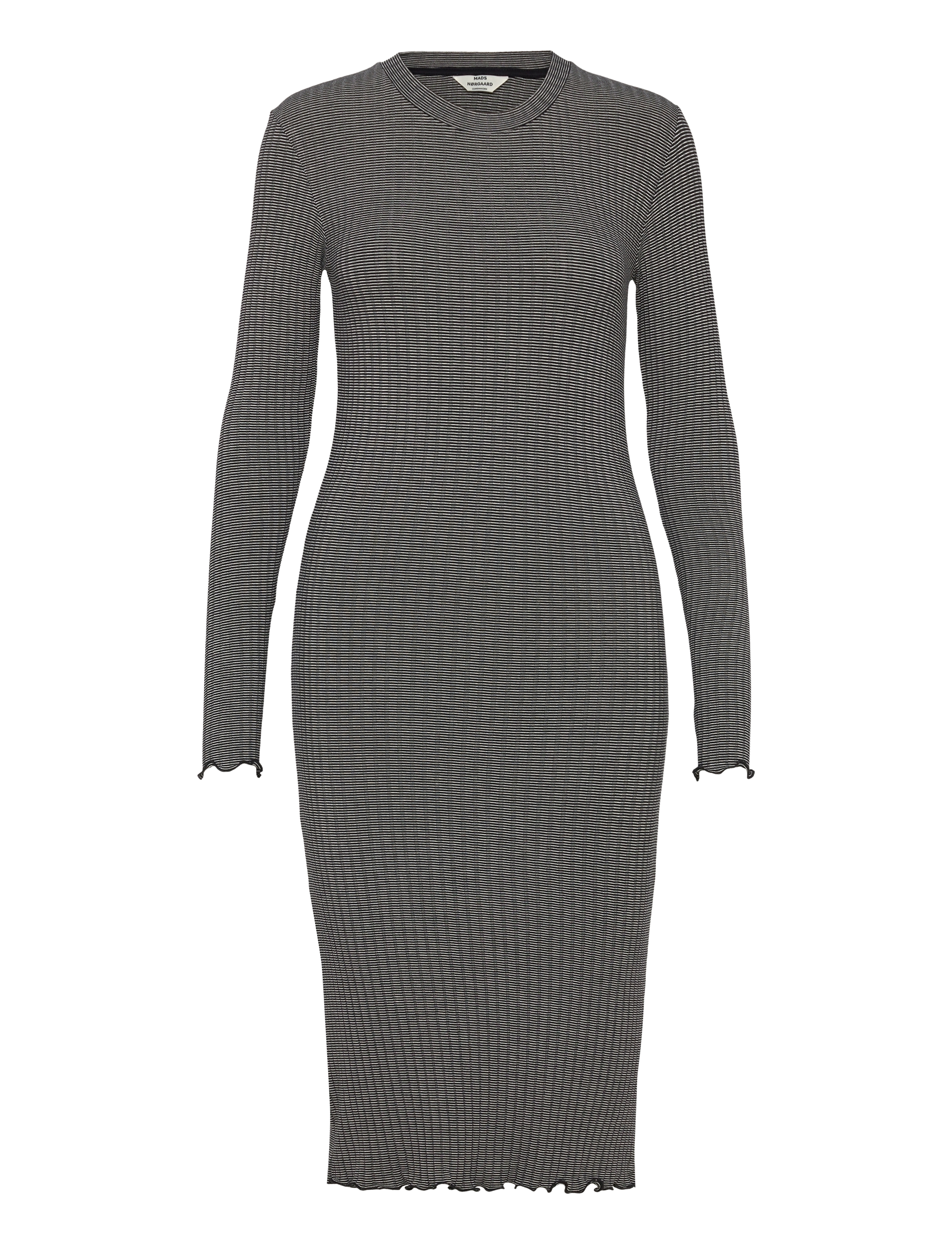 MADS NØRGAARD 5X5 Stripe Boa Kleid Grau - L - Damen