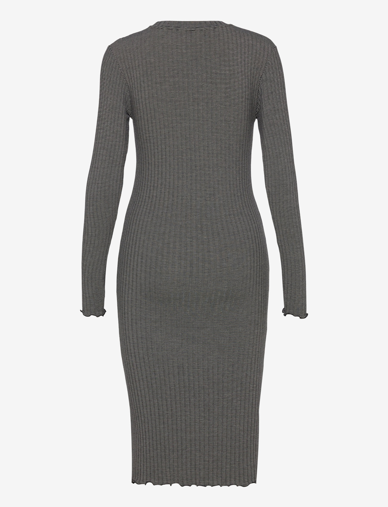 Mads Nørgaard - 5x5 Stripe Boa Dress - etuikleider - black/vanilla ice - 1