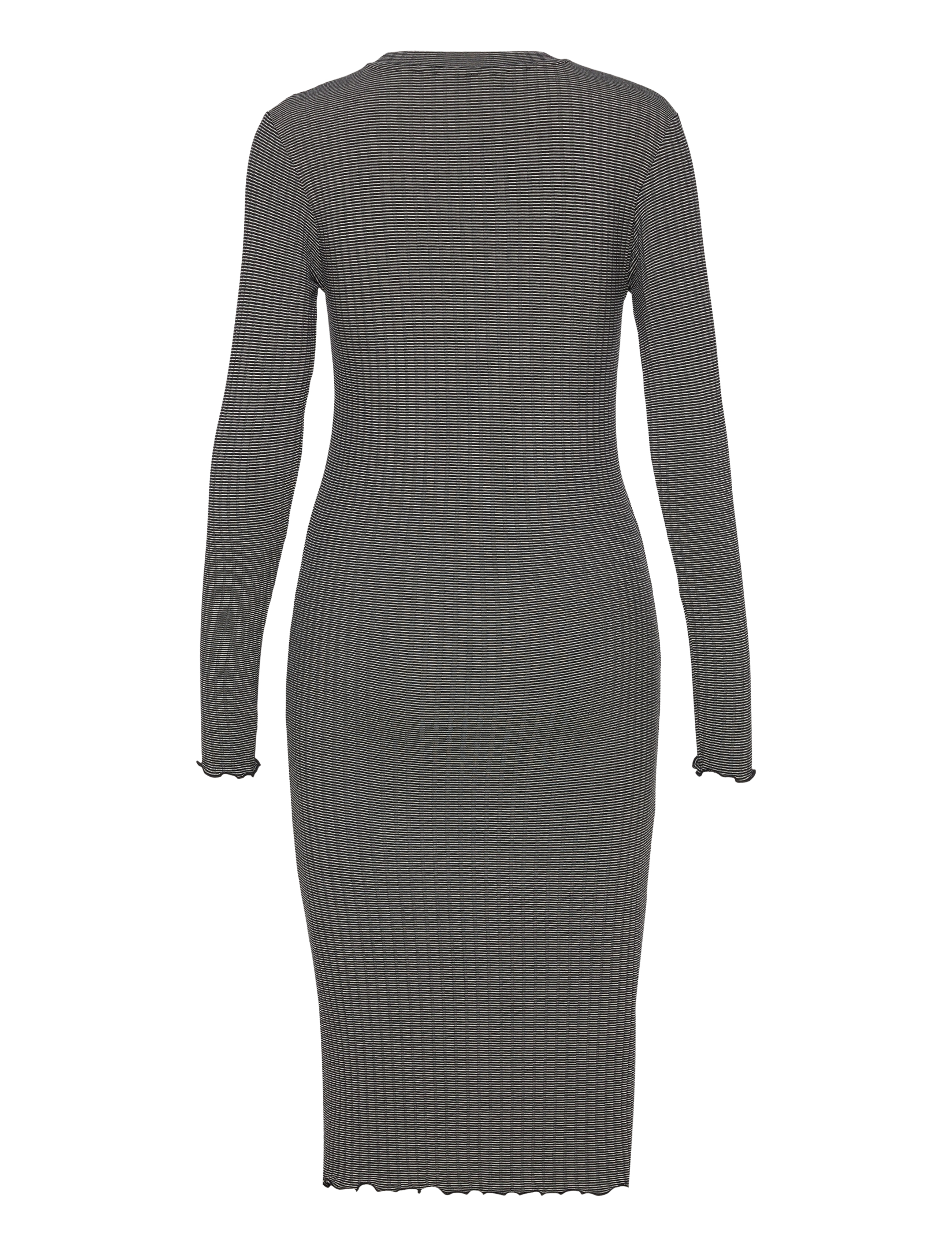 Mads Nørgaard - 5x5 Stripe Boa Dress - stramme kjoler - black/vanilla ice - 1