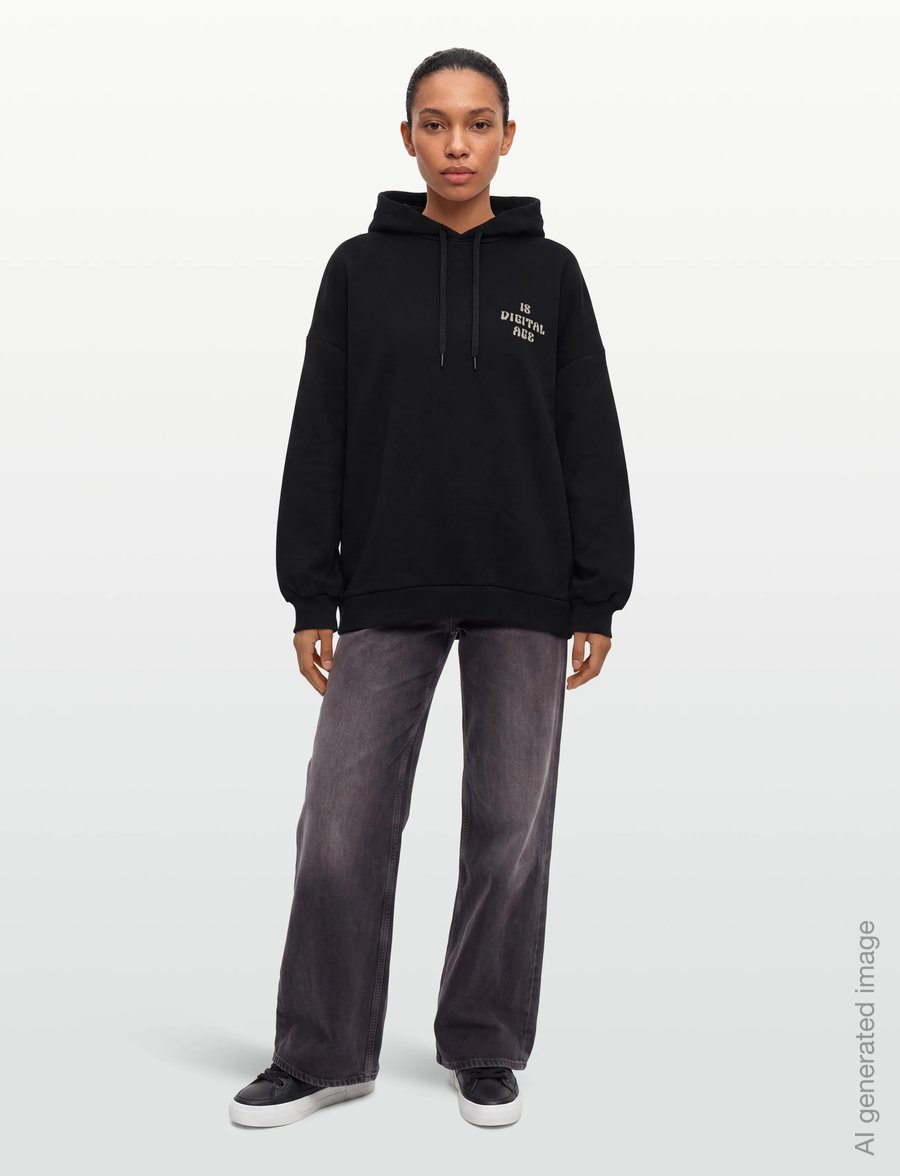 Mads Nørgaard - Organic Sweat Harvey Hoodie - hættetrøjer - black - 0