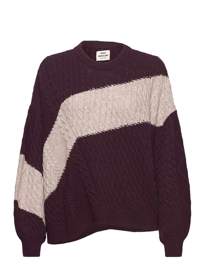 Mads Nørgaard - Recycled Wool Mix Rokko Block Sweater - striktrøjer - sassafras/incense - 0