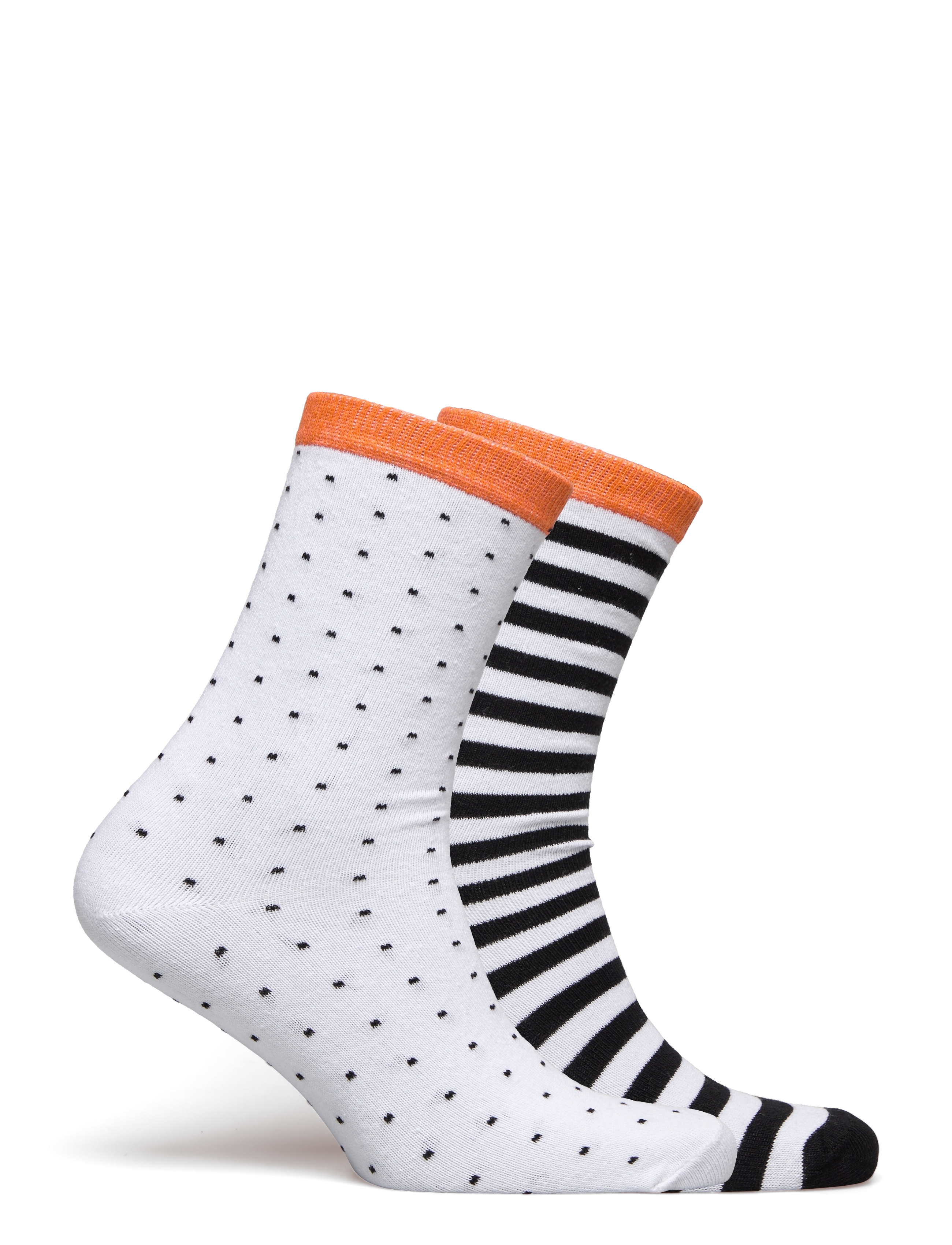 Mads Nørgaard - Sock Pair Ana Mix - black stripe/white dot - 1