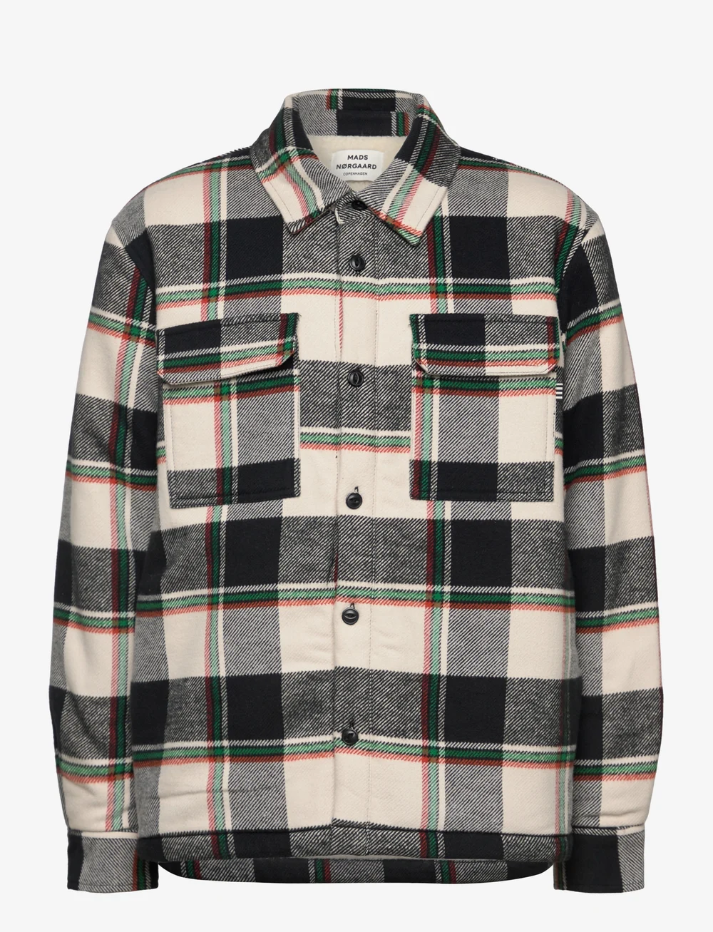 Mads Nørgaard - Flannel Teddy Seth Shirt - fleecejacken - black check - 0