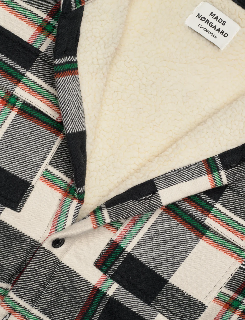 Mads Nørgaard - Flannel Teddy Seth Shirt - fleecejacken - black check - 2