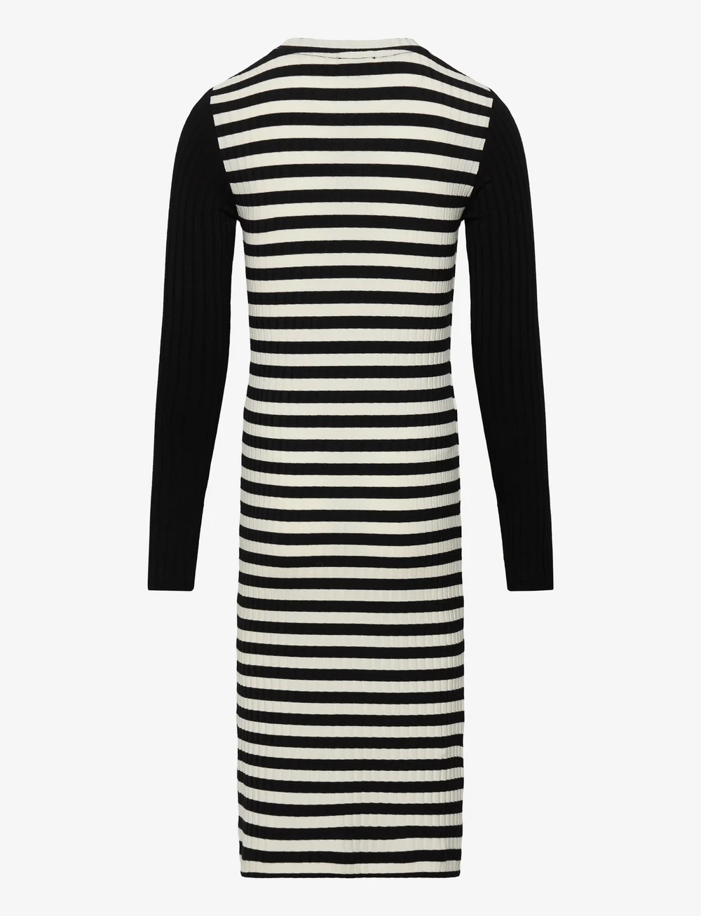 Mads Nørgaard - 5x5 Classic Dubina B Dress - langärmelige freizeitkleider - black/vanilla ice - 1