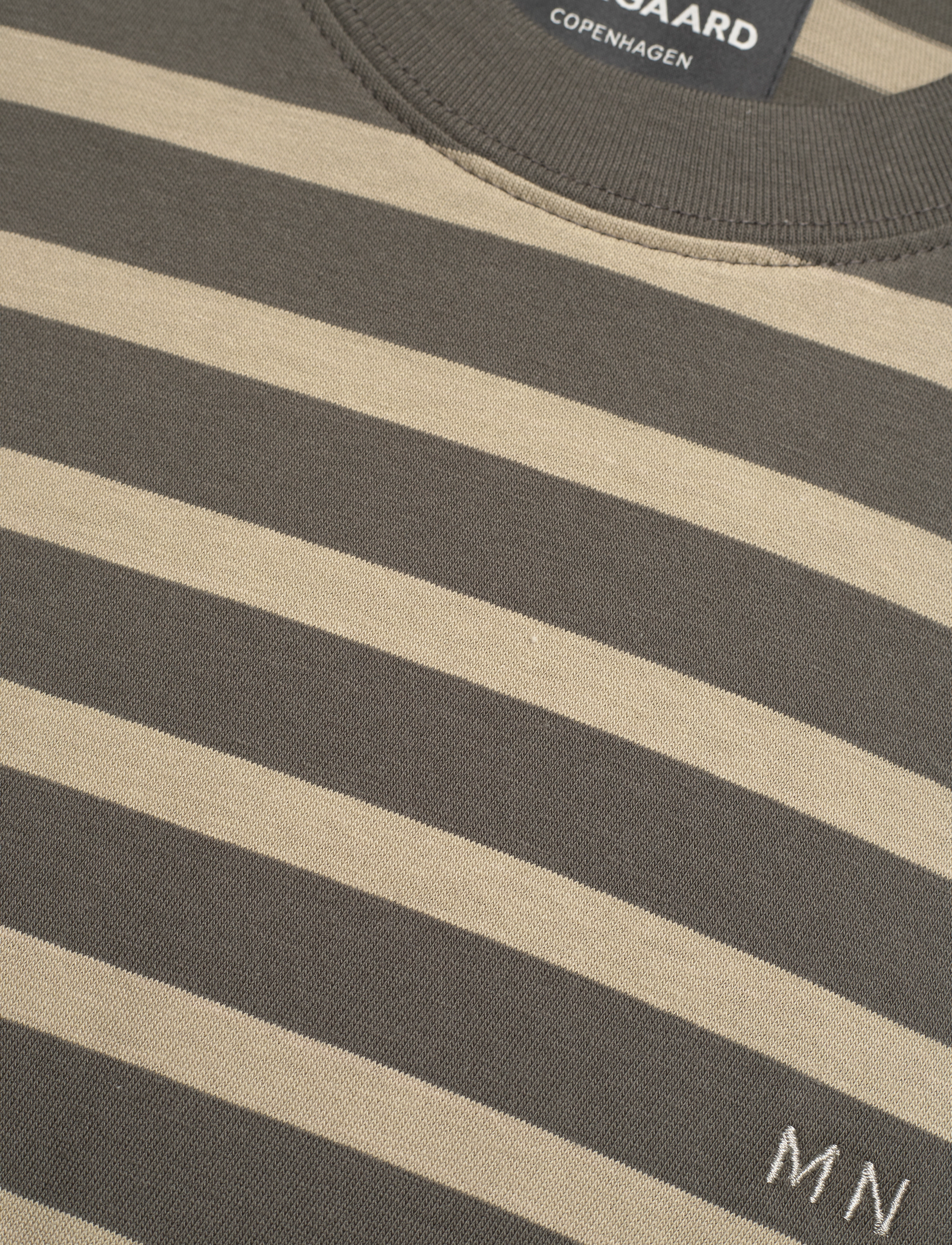Mads Nørgaard - Cotton Jersey Stripe Frode Tee - silver sage/beluga - 2