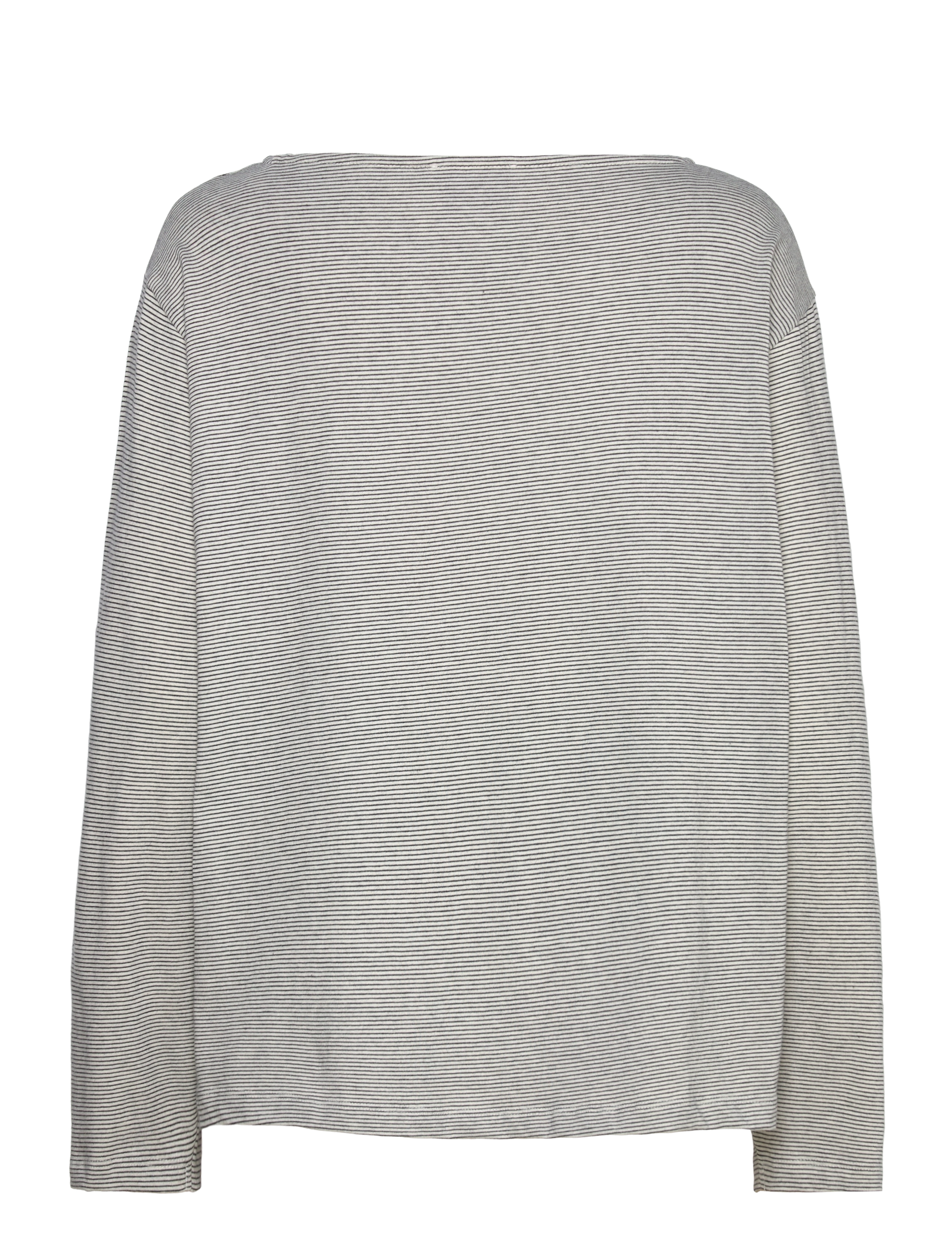 Mads Nørgaard - Crisp Jersey Silke Tee LS - black/snowwhite - 1