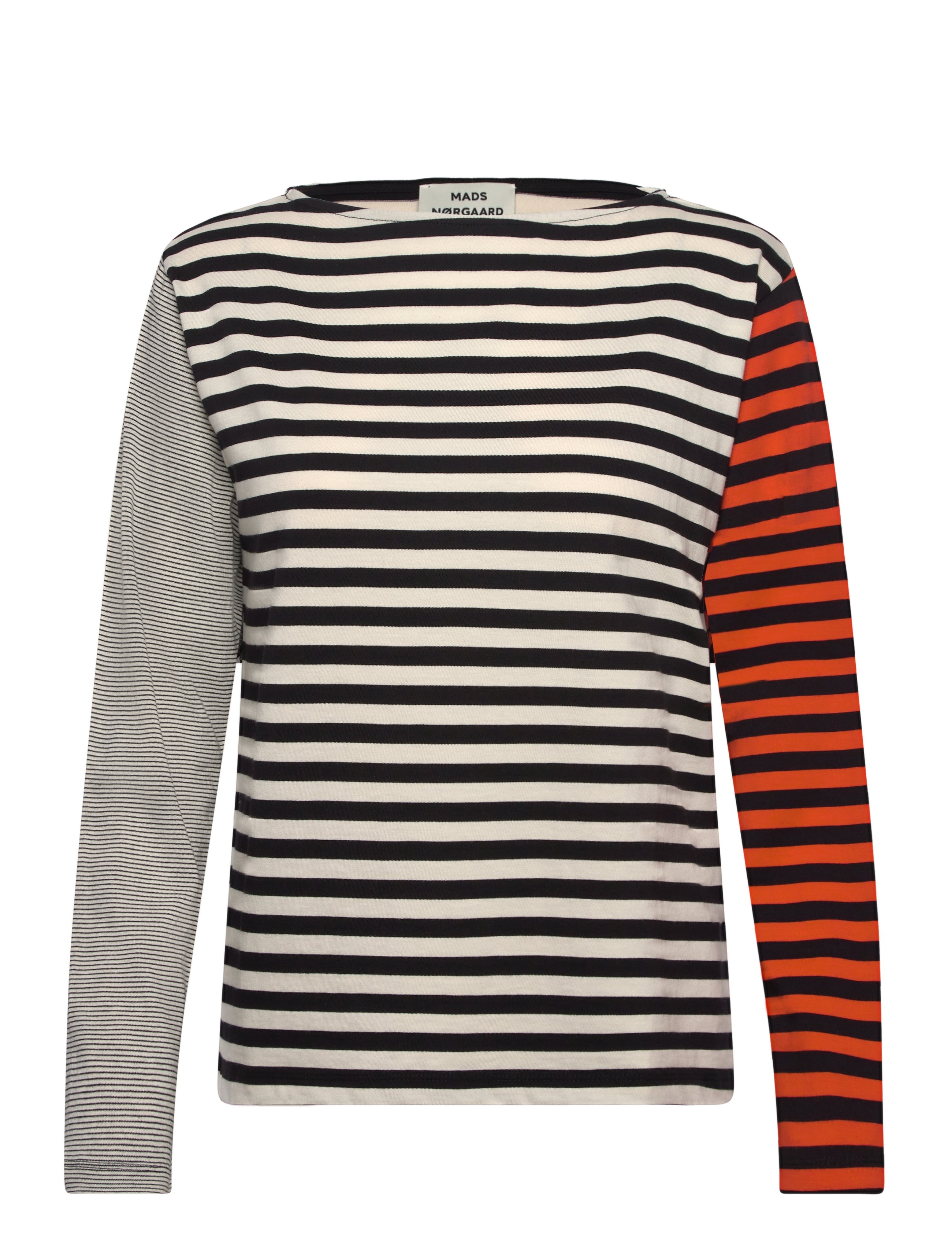 Crisp Jersey Silke Block Tee LS - BLACK/SNOWWHITE